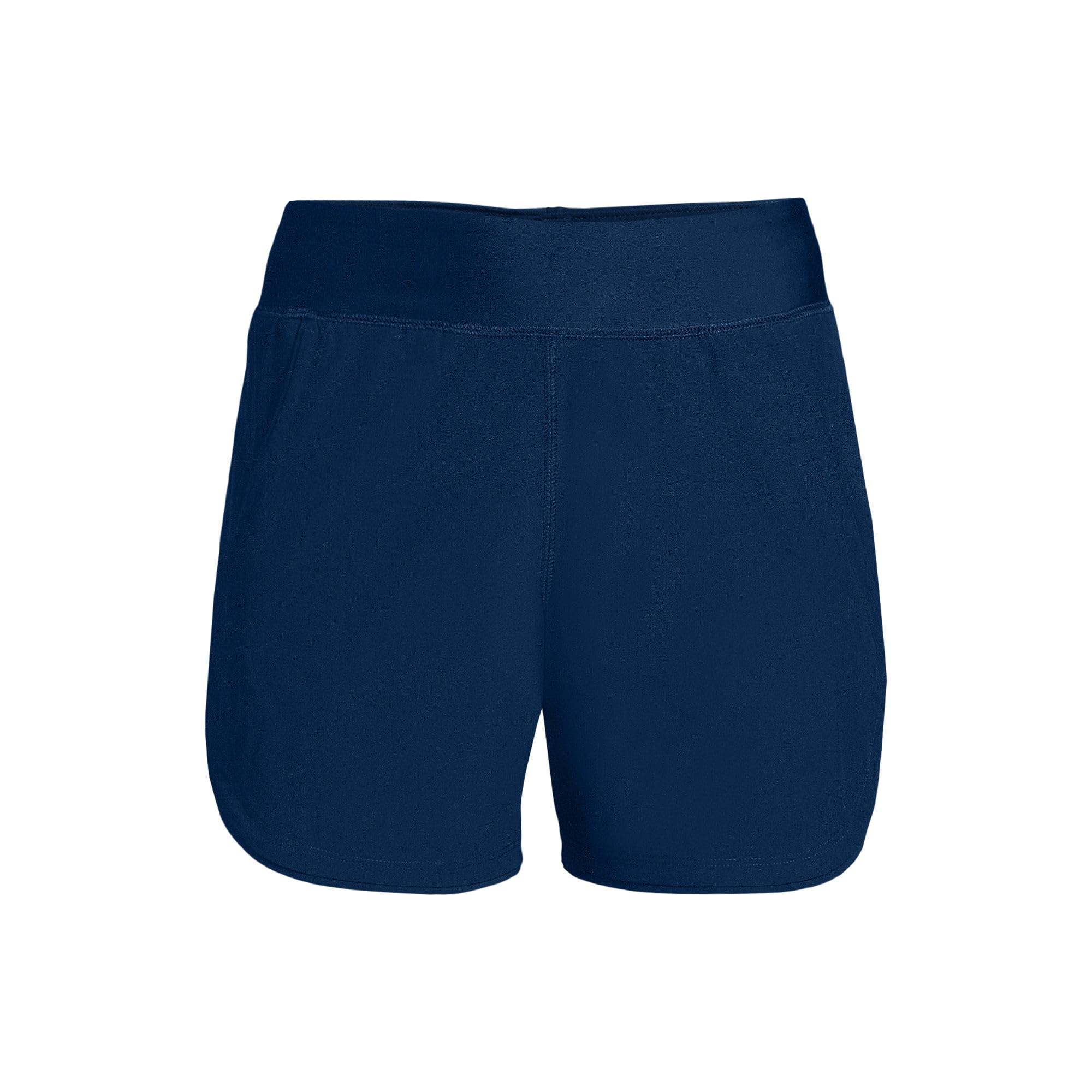 Lands' End Womens Sunshade UPF 50 5 Inch Board Shorts with Panty Deep Sea Navy Petite 0