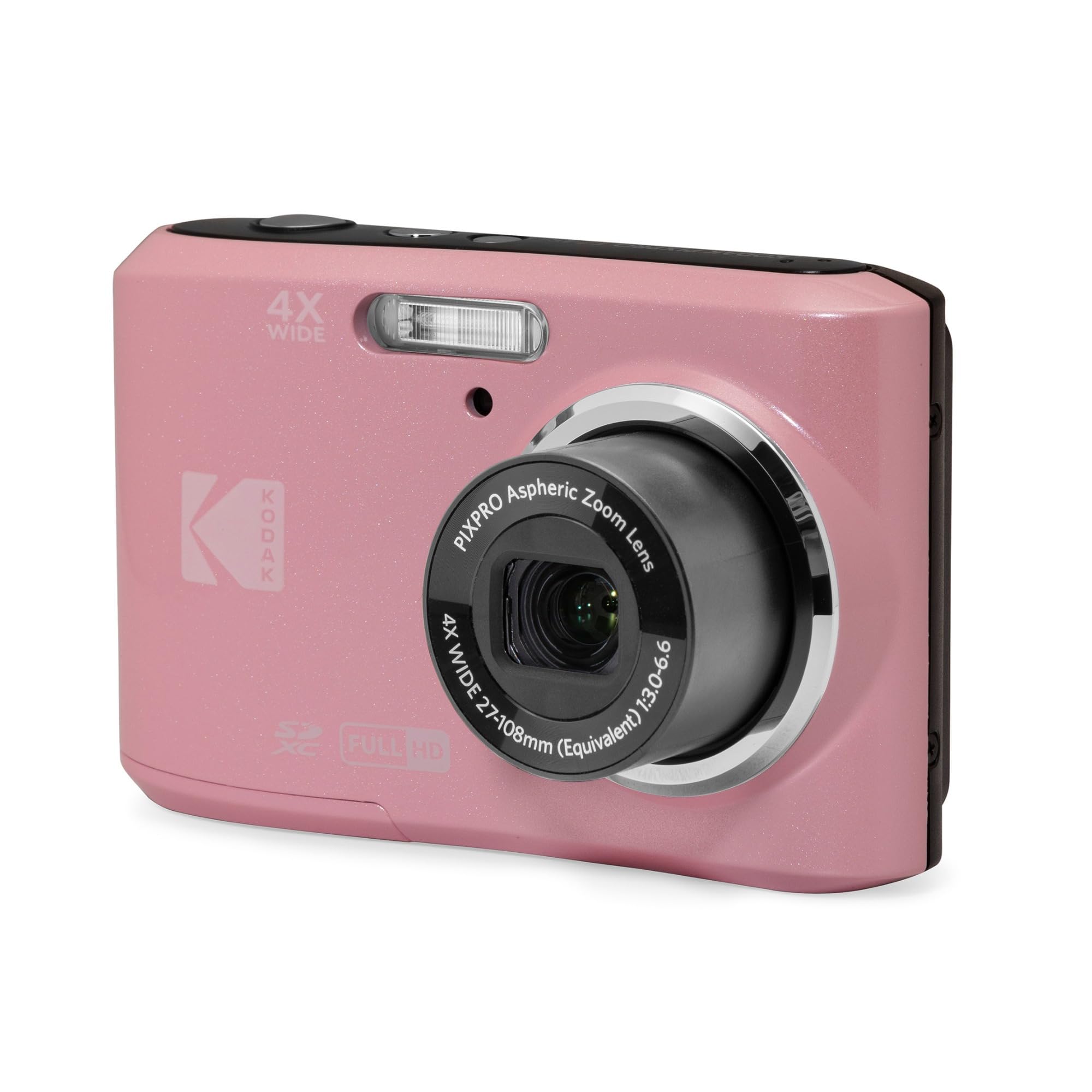 Kodak PIXPRO FZ45 16MP Point and Shoot Digital Camera with 4X Optical Zoom - Compact 27mm Wide Angle Lens for Clear Photos - 2.7 Inch LCD Screen for Families and Travelers - Pink