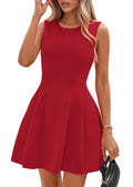 PRETTYGARDEN Summer Dresses for Women 2026 Elegant Classy Spring A Line Business Casual Work Graduation Cocktail Short Dress (Red,XX-Large)