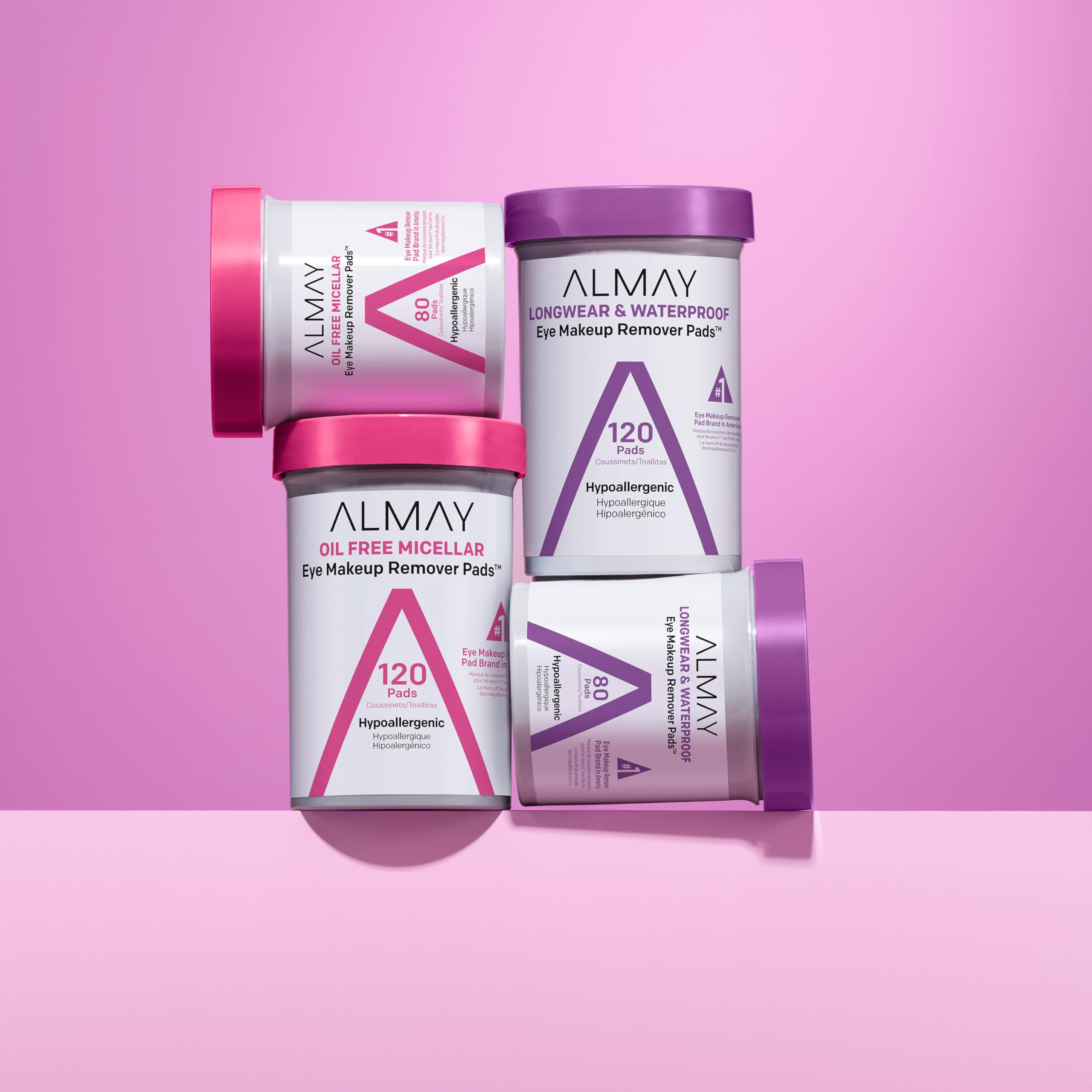 Almay Makeup Remover Pads, Micellar Gentle, Hypoallergenic, Fragrance-Free, Dermatologist & Ophthalmologist Tested, 2 pack