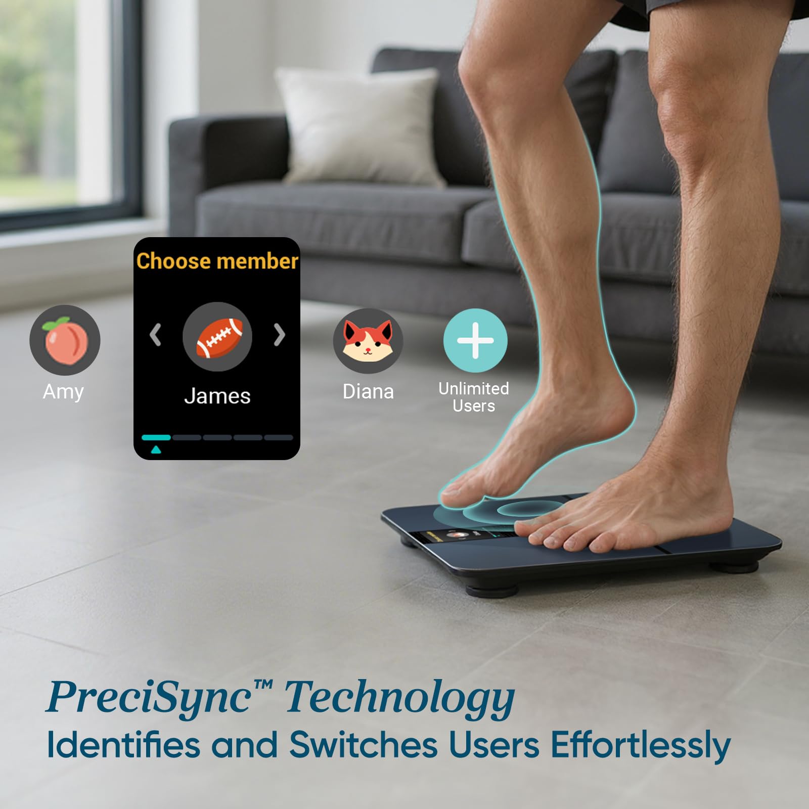 Etekcity Smart Scale for Body Weight Fat, Digital Bathroom Weighing Machine for Accurate BMI Muscle Mass Composition, Home Use Apple Health Compatible Fitness Equipment