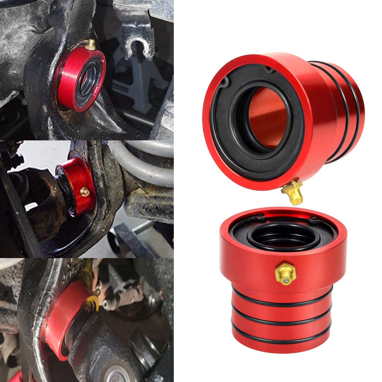 Axle Tube Seal Pair MG21103 Front Outer Axle Seals Dana 30/44 for Jeep JKUR Jeep Wrangler YJ JK TJ XJ ZJ MJ 2PCS-Red