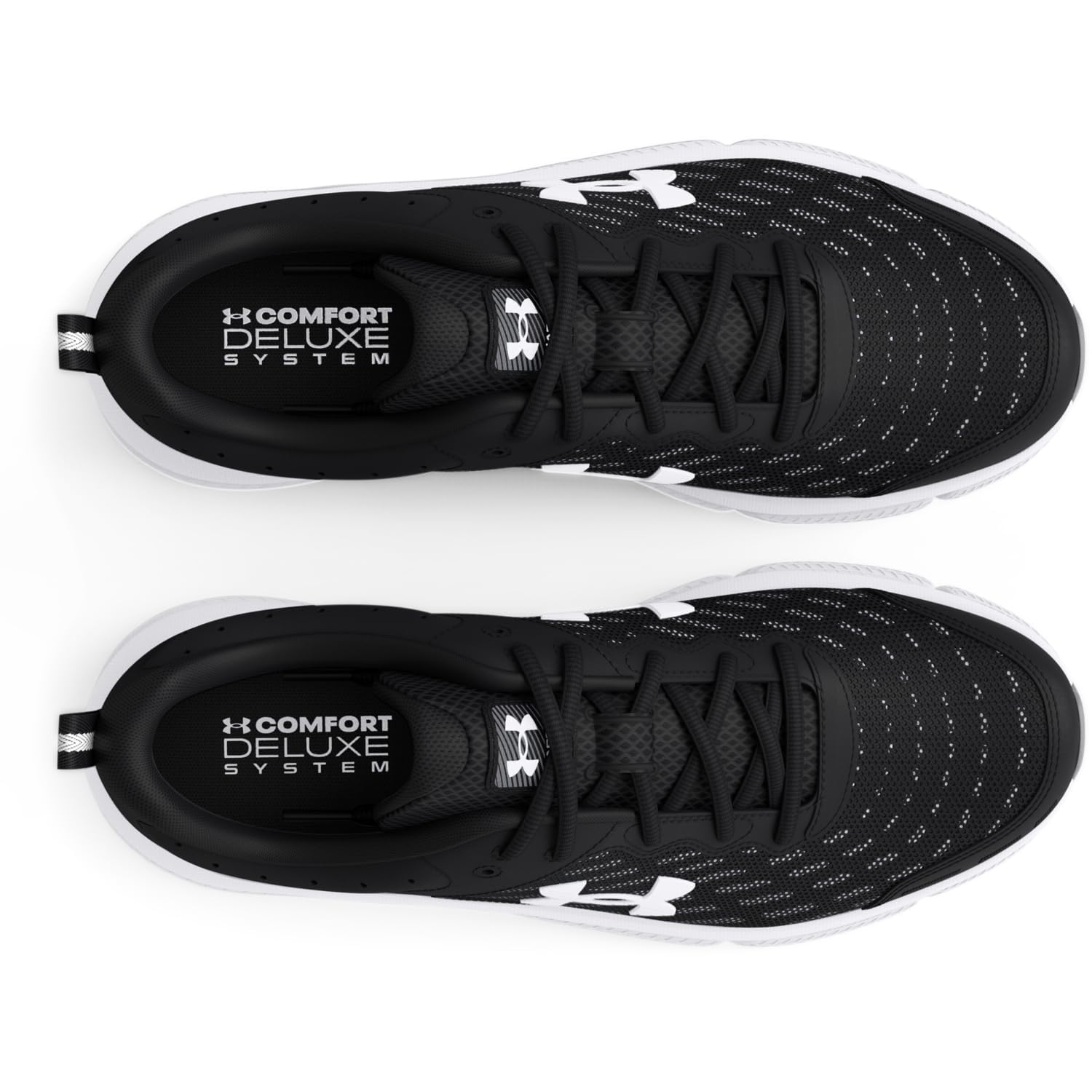 Under Armour Men's Charged Assert 10 Shoes, (001) Black/Black/White, 10.5 X-Wide