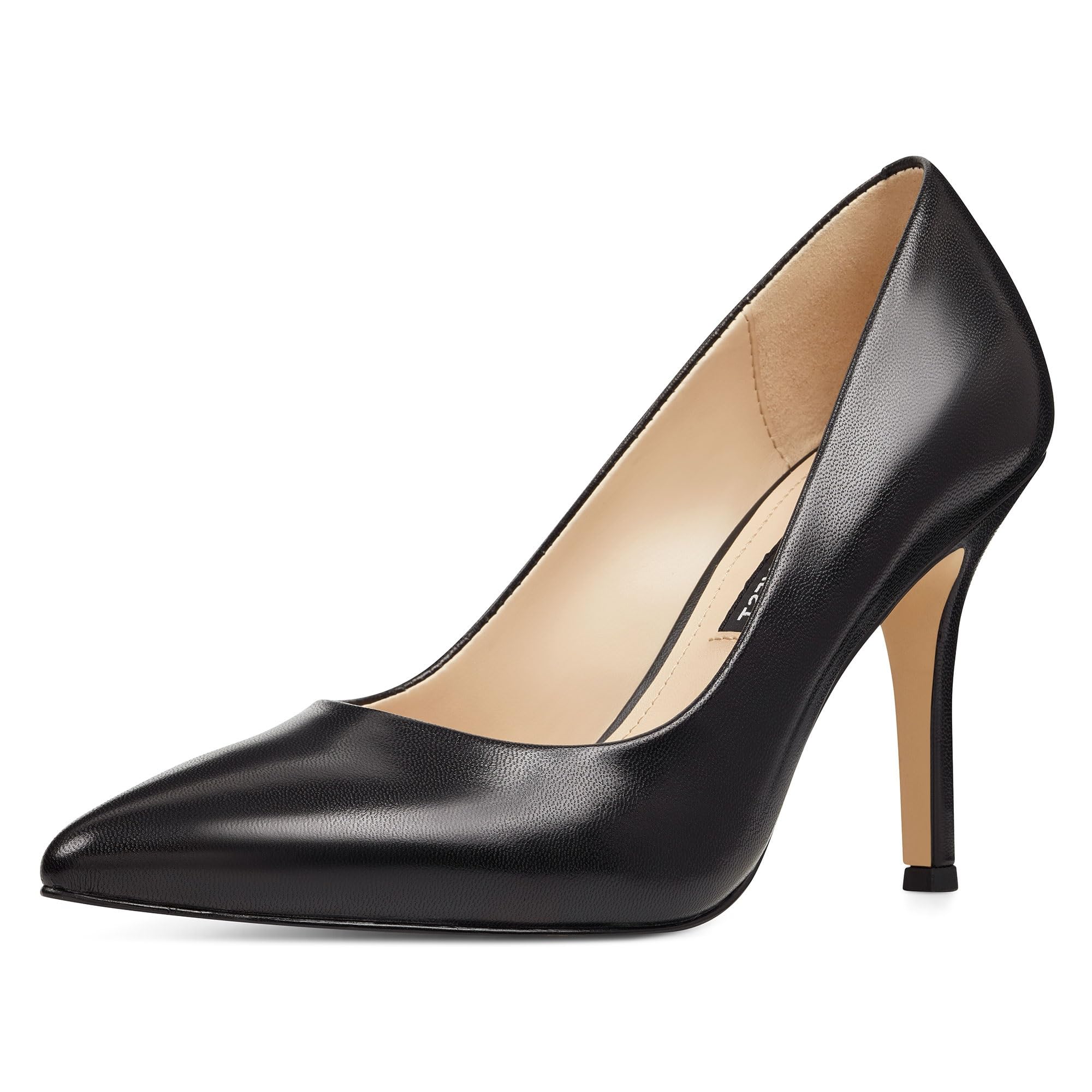 Nine West Women's Flax Pump, Black Leather, 7.5