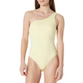 Amazon Essentials Women's One-Shoulder One-Piece Swimsuit, Light Yellow, Small