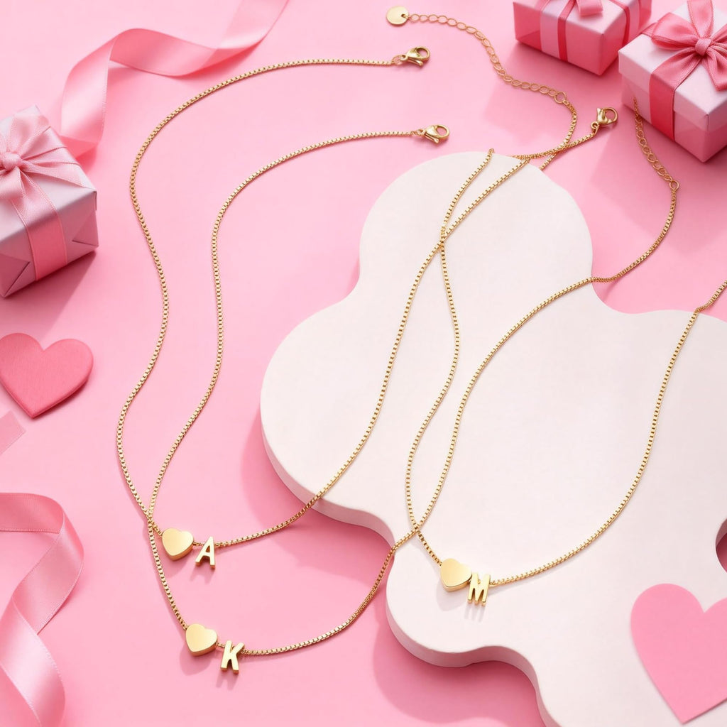 Eaciy Heart Initial Necklace for Women Jewelry, 18K Gold Plated Heart Initial P Necklace Dainty Heart Necklaces Tiny Initial Necklaces for Women Gold Jewelry Gifts