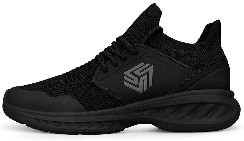 Giniros Mens Slip On Walking Shoes Non Slip Running Shoes Breathable Workout Shoes Lightweight Gym Sneakers All Black Size 12