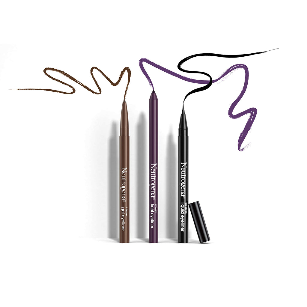 Neutrogena Intense Gel Eyeliner, Eye Makeup with Antioxidant Vitamin E, Bold Precision Eyeliner, Smudge- and Water-Resistant, Jet Black, 0.004 oz
