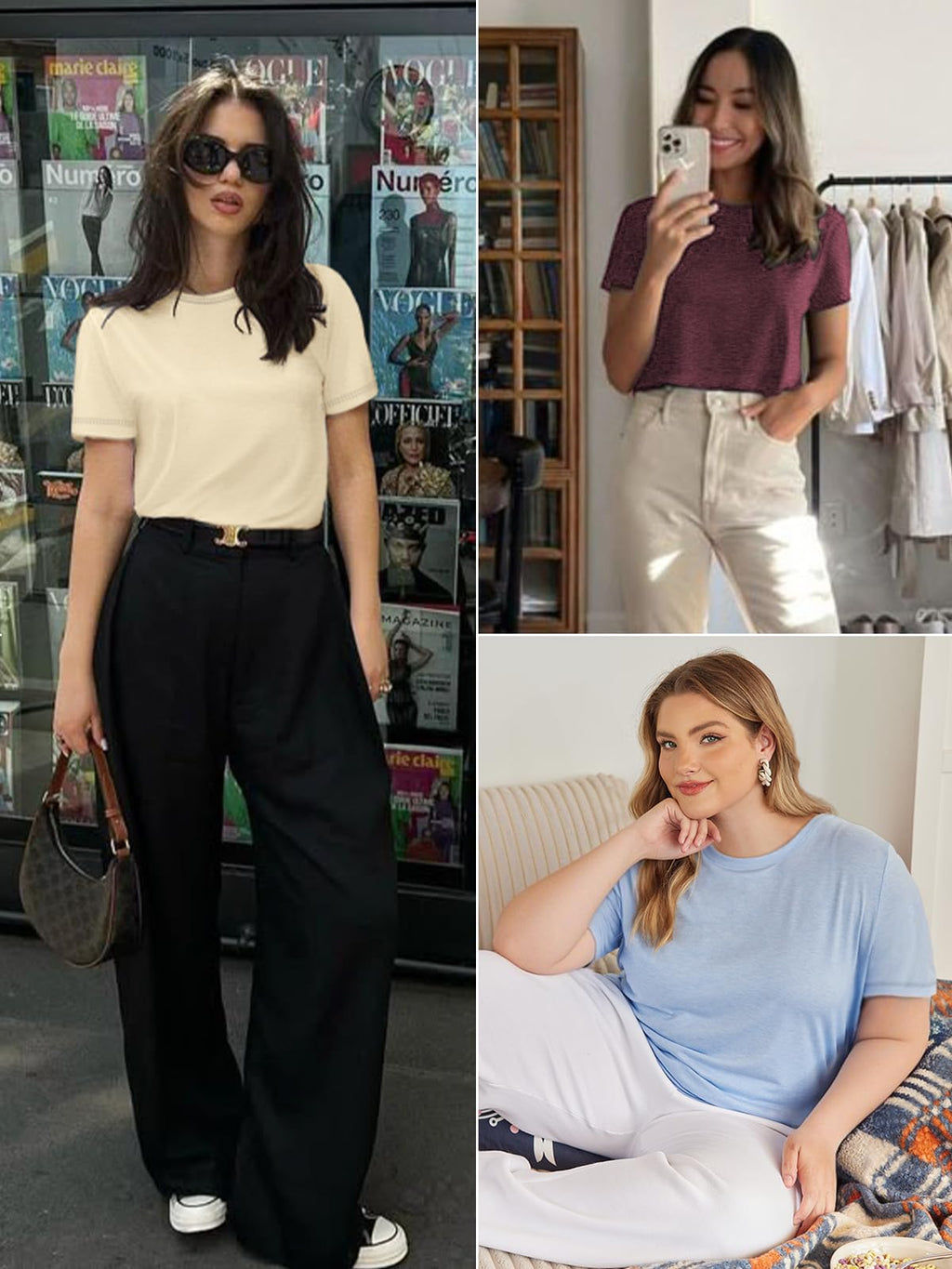 ATHMILE T Shirts for Women Loose Fit Round Neck Summer Tops Dark Green Graphic Tees Women Beach Fashion