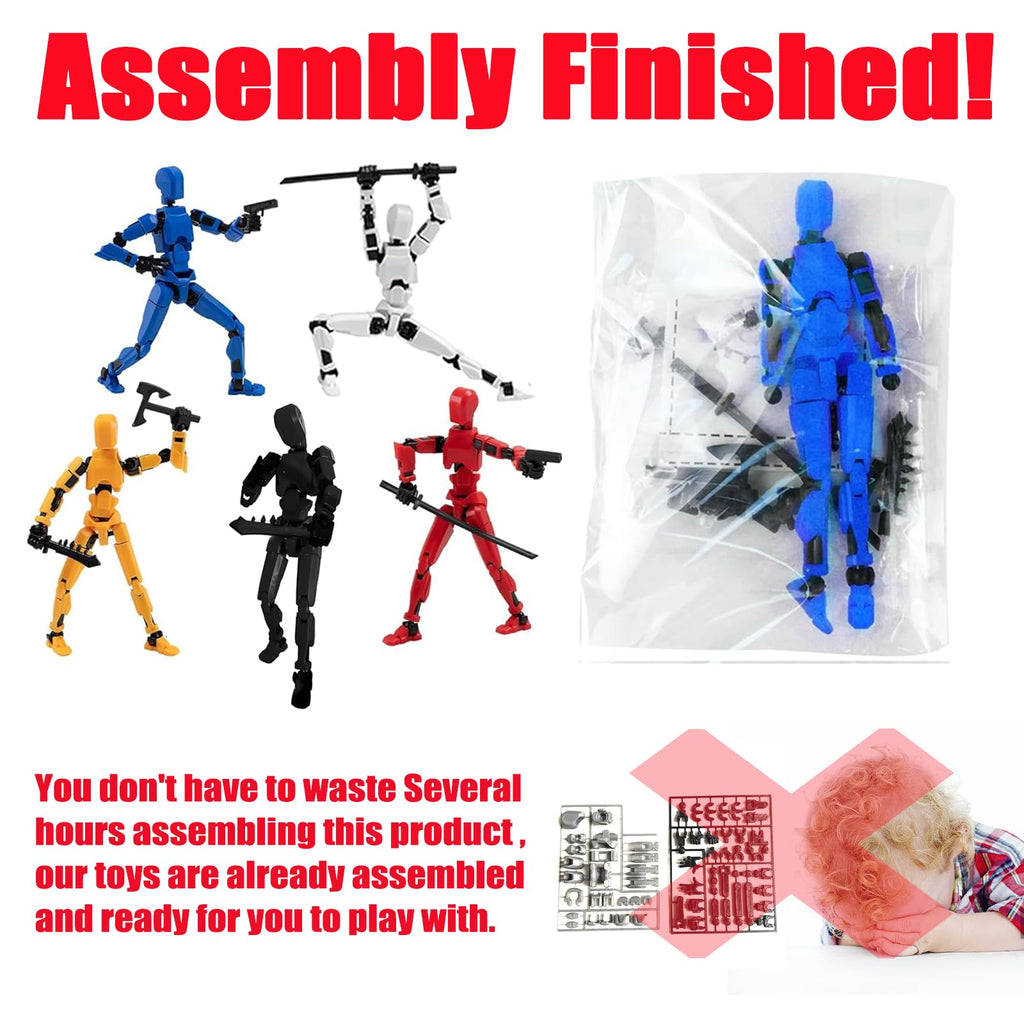 Dumwick Assembly Completed Titan 13 Action Figure Set,Titan 13 Robot Action Figures 3D Printed Multi Jointed Movable,Nova 13 Action Figure,Decorations for Action Figures (Black,1pc)