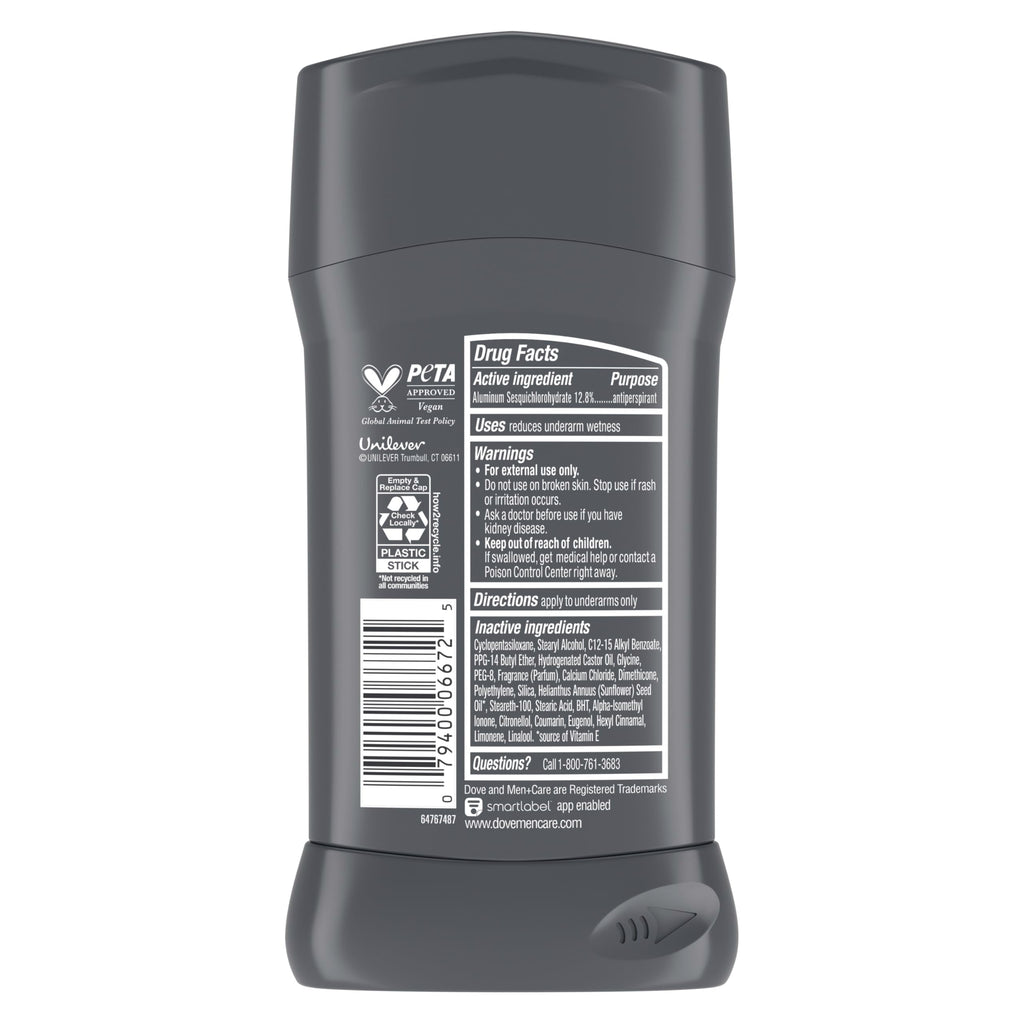 DOVE MEN + CARE Antiperspirant Deodorant Stick for Men 4 Count Extra Fresh with 72-hour Sweat & Odor Protection with 1/4 Moisturizing Cream & Long-lasting Citrus scent 2.7 oz