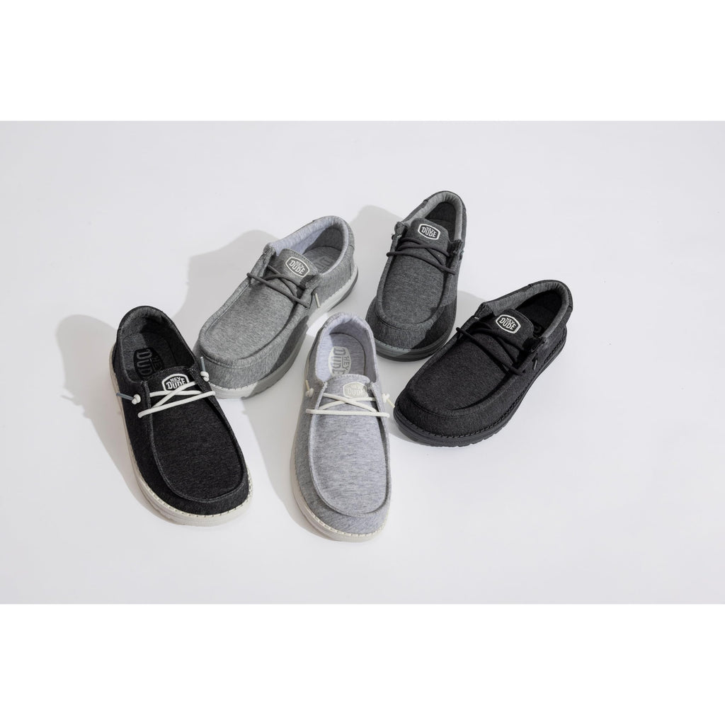 HEYDUDE Men’s Wally Stretch Jersey Grey Size 11 | Slip-On Loafers, Lightweight Casual Shoes, Comfortable Walking Sneakers