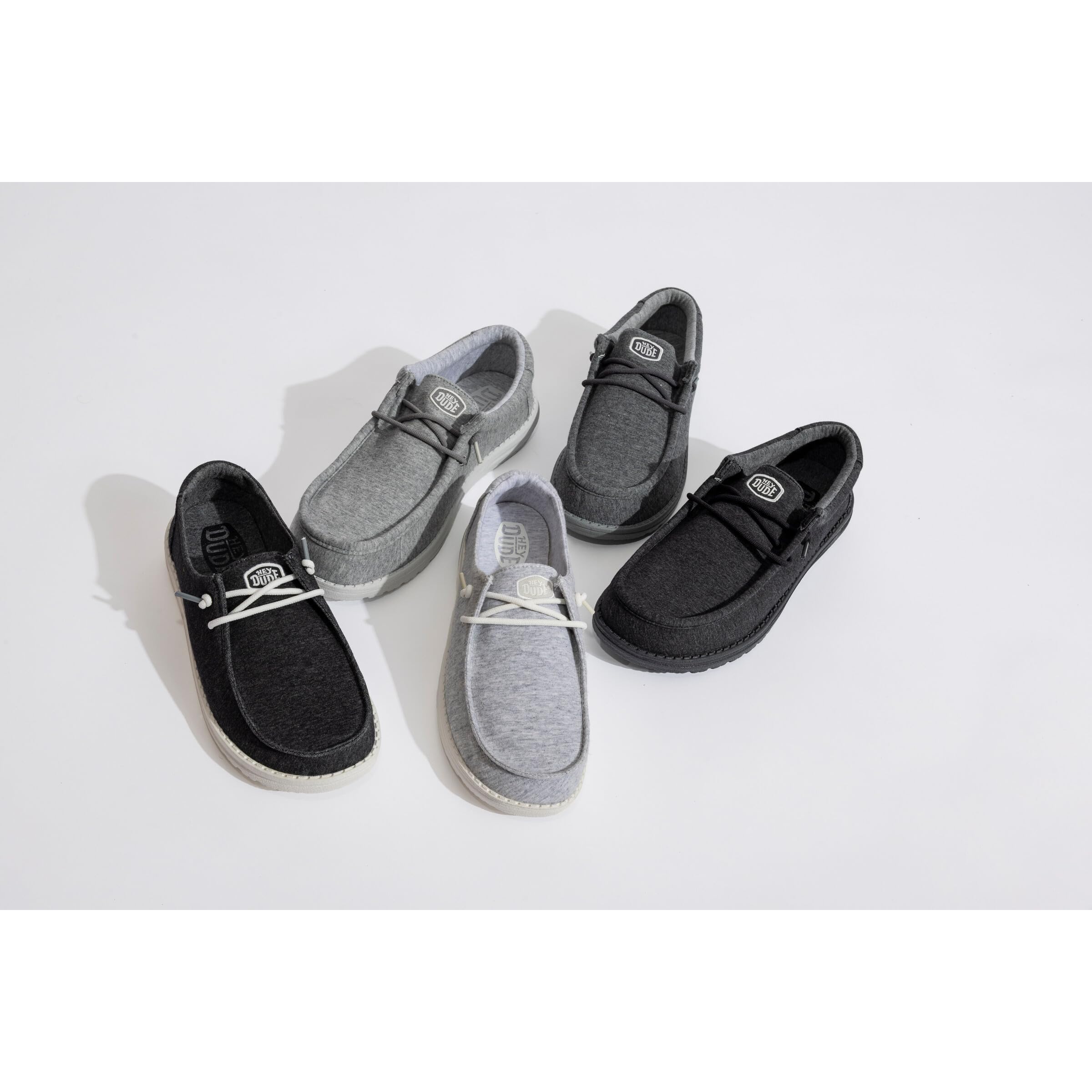 HEYDUDE Men’s Wally Stretch Jersey Grey Size 11 | Slip-On Loafers, Lightweight Casual Shoes, Comfortable Walking Sneakers