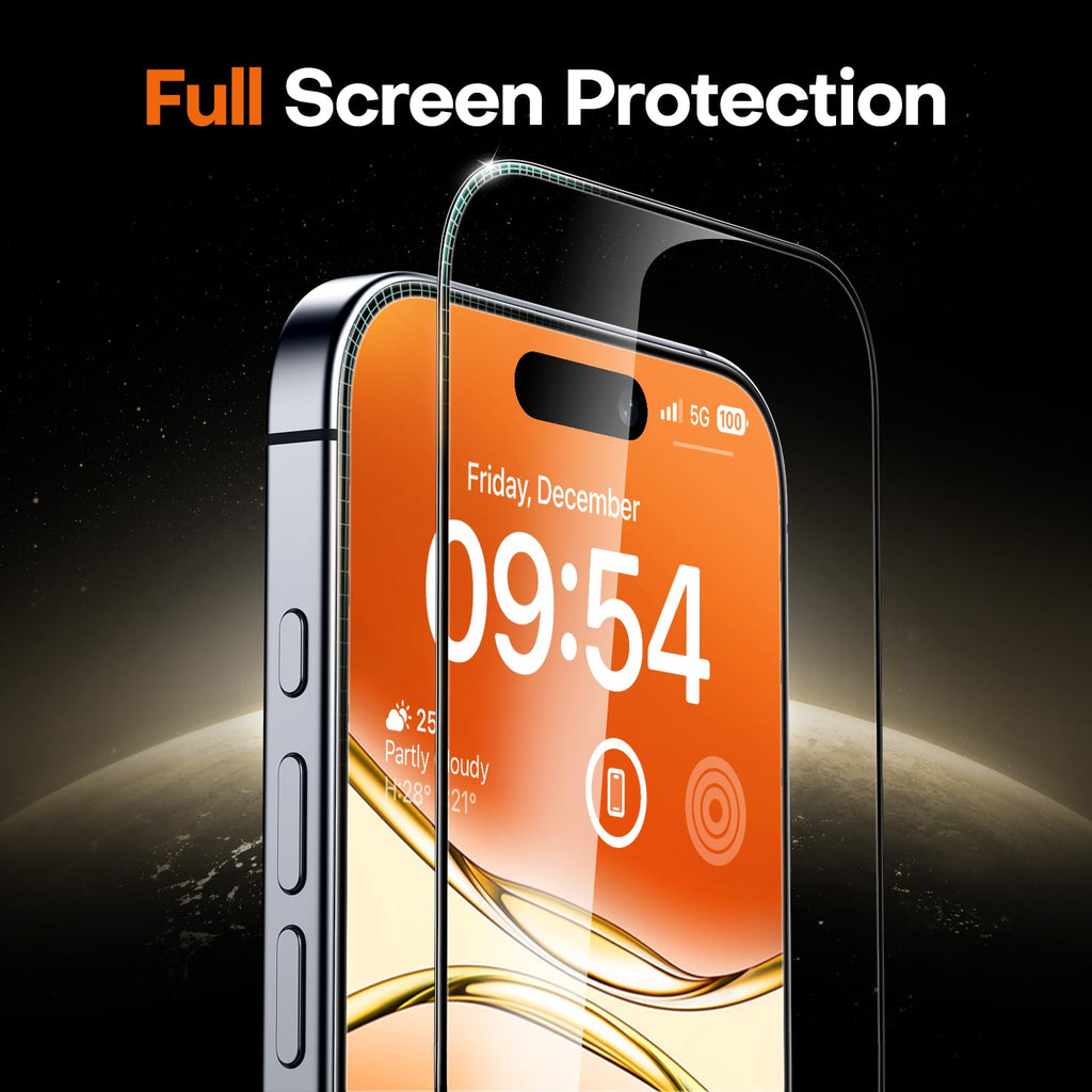 TOCOL for iPhone 17 Screen Protector 6.3 inch 9H Hardness Military Grade Shatterproof HD Tempered Glass for Full Coverage Protection 2 Pack