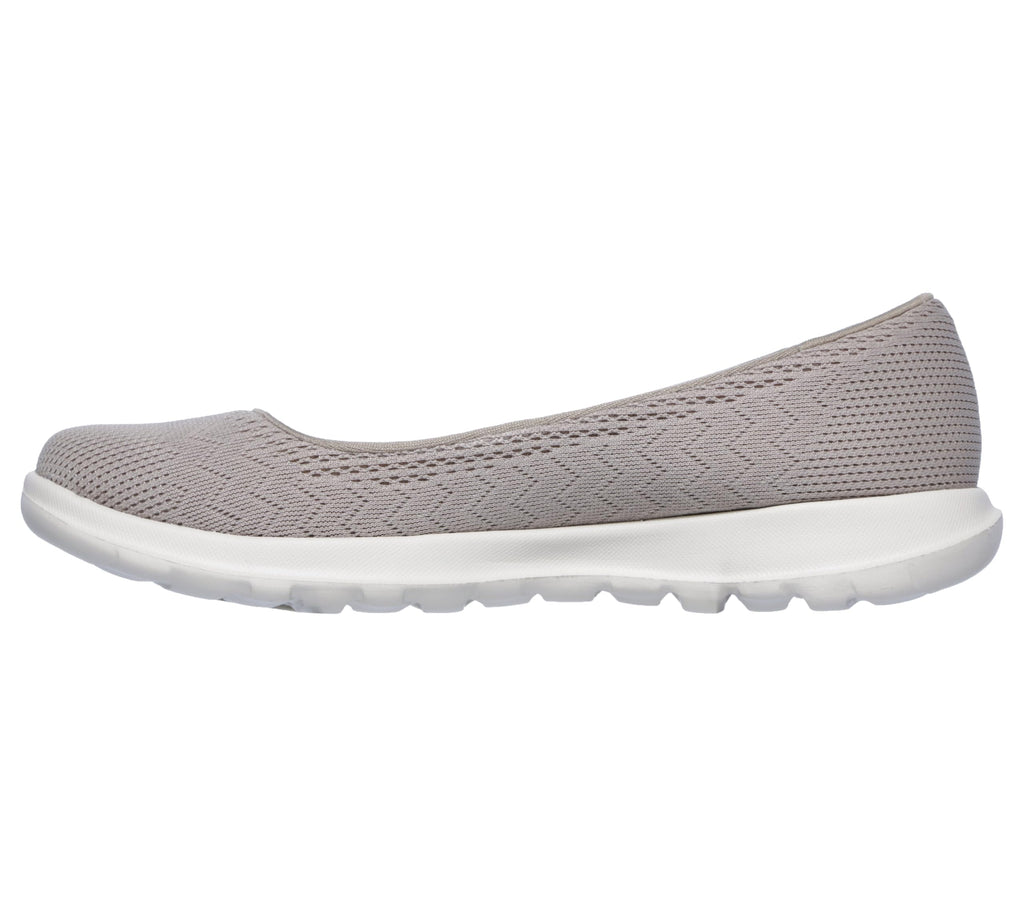 Skechers Women's Go Walk Lite - Dreamer Ballet Flat, Taupe, 7