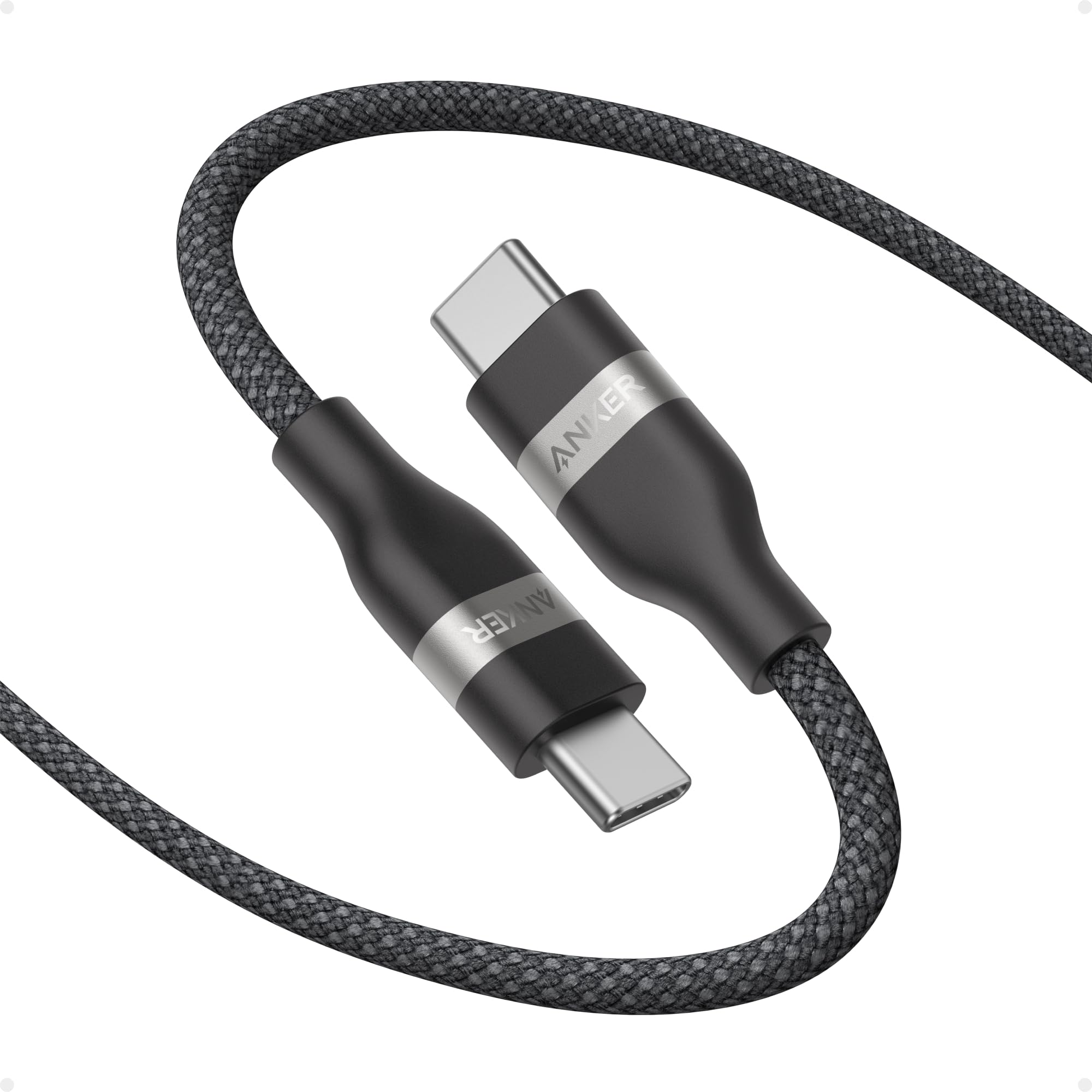 Anker Nano USB C Cable, 240W Flexible Multi-Color Braided Cord, Fast Charging Type C Charger for iPhone 17 Series, MacBook Pro and More (Black, 6ft)