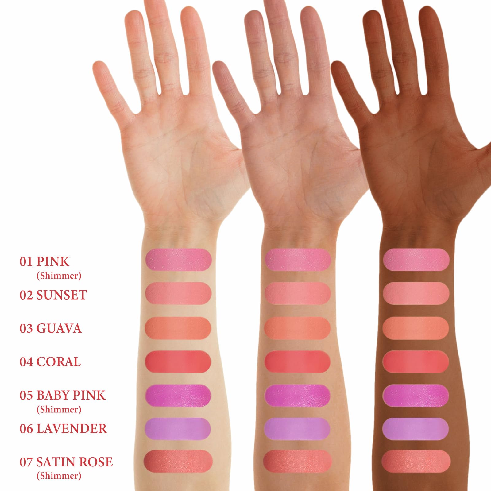 UCANBE Liquid Shimmer Blush Makeup for Cheeks, Highly Pigmented, Long Lasting, Anti-scratch, Natural-Looking, Daily Use Makeup Blush Suitable for Women Girls(07 Satin Rose)