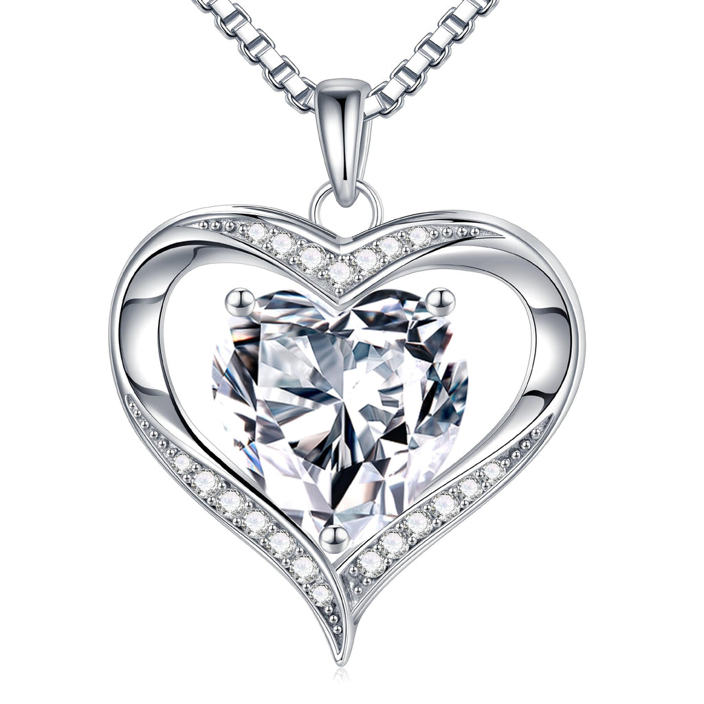 MOOSEA Personal Gifts for Wife, 1CT Moissanite Necklace Women Anniversary Birthday Wedding Promise Mothers Gifts for Her Moissanite Pendant Jewelry Gift