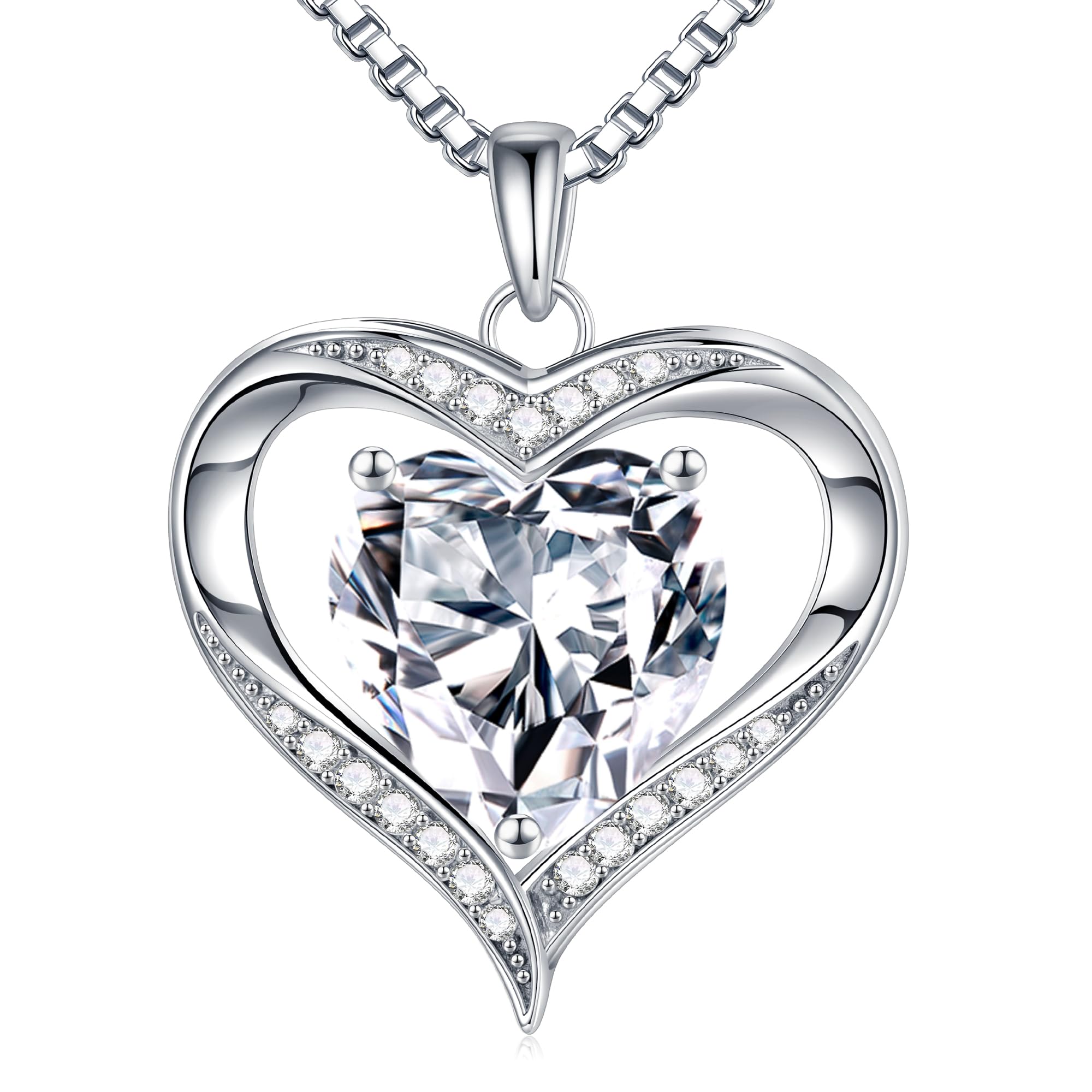 MOOSEA Personal Gifts for Wife, 1CT Moissanite Necklace Women Anniversary Birthday Wedding Promise Mothers Gifts for Her Moissanite Pendant Jewelry Gift