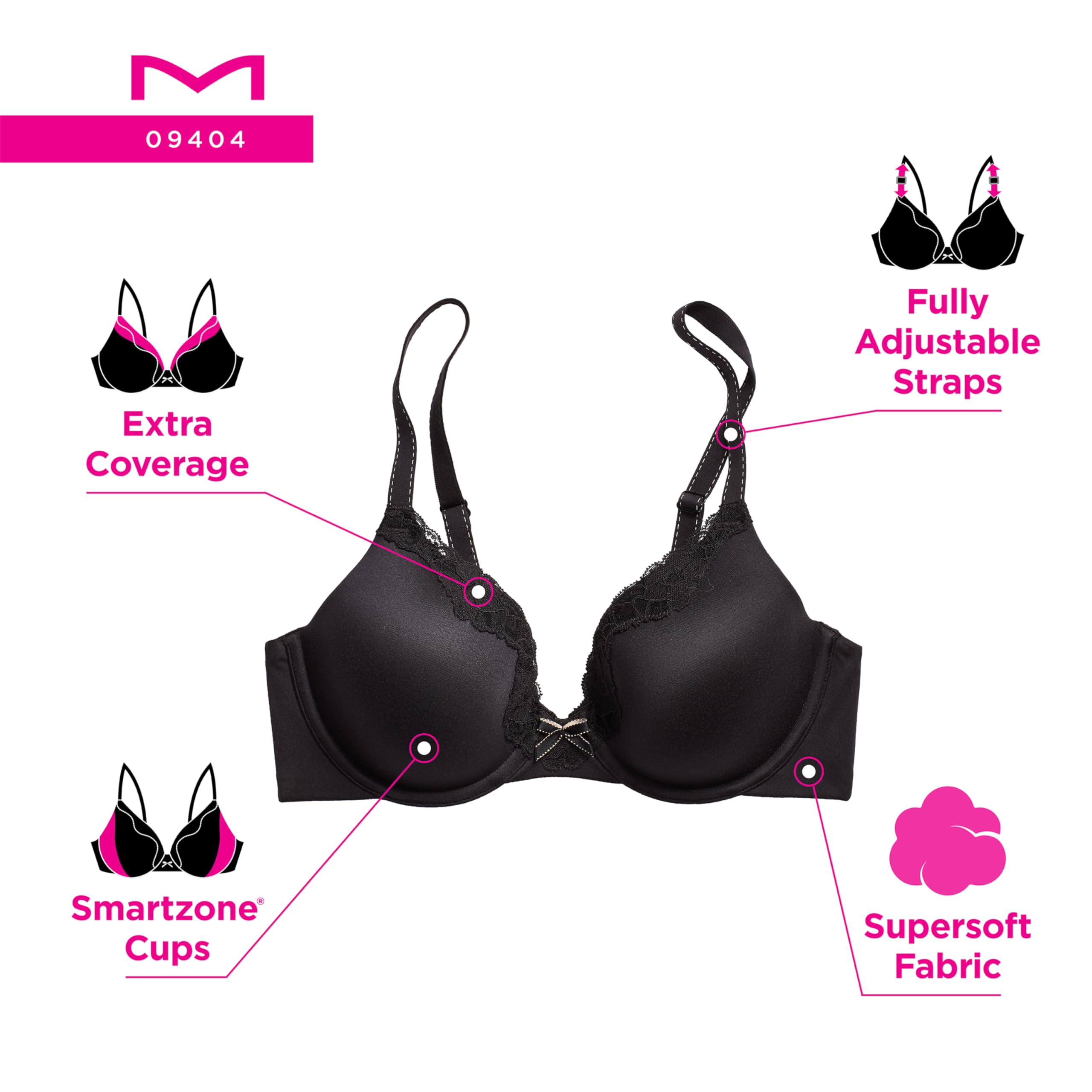 Maidenform Women's T-Shirt Bra, Comfort Devotion Underwire Bra, Full Coverage Bras for Women