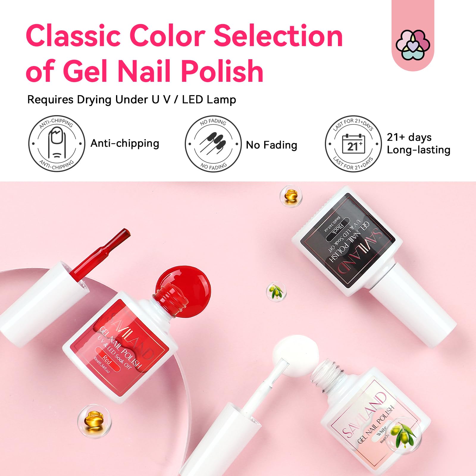 SAVILAND Acrylic Nail Kit with Drill: Professional Acrylic Nail Set for Beginners with Everything U V Light 3 Colors Gel Polish Decorations Nails Tools for Home Salon Use Christmas Gift Set