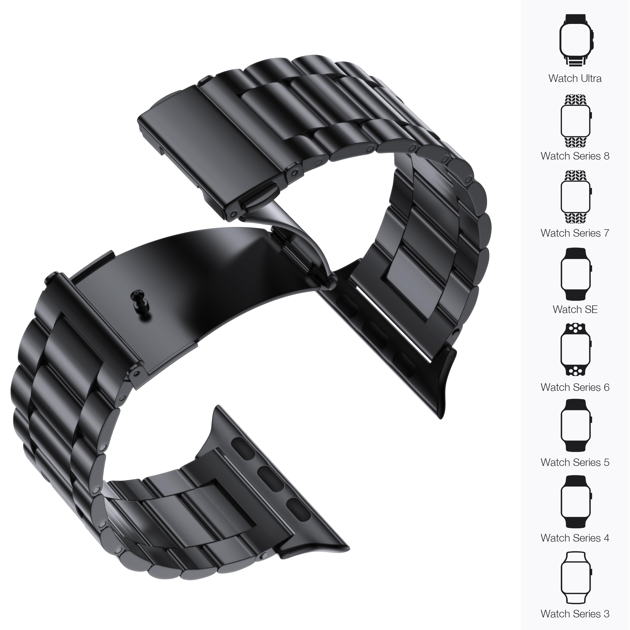 EPULY Metal Band Compatible with Apple Watch Bands for Men 49mm 46mm 45mm 44mm 42mm 41mm 40mm 38mm, Business Stainless Steel Strap for iWatch Bands Series 11 10 9 8 7 6 5 4 3 2 1, SE3 2 1, Ultra3 2 1