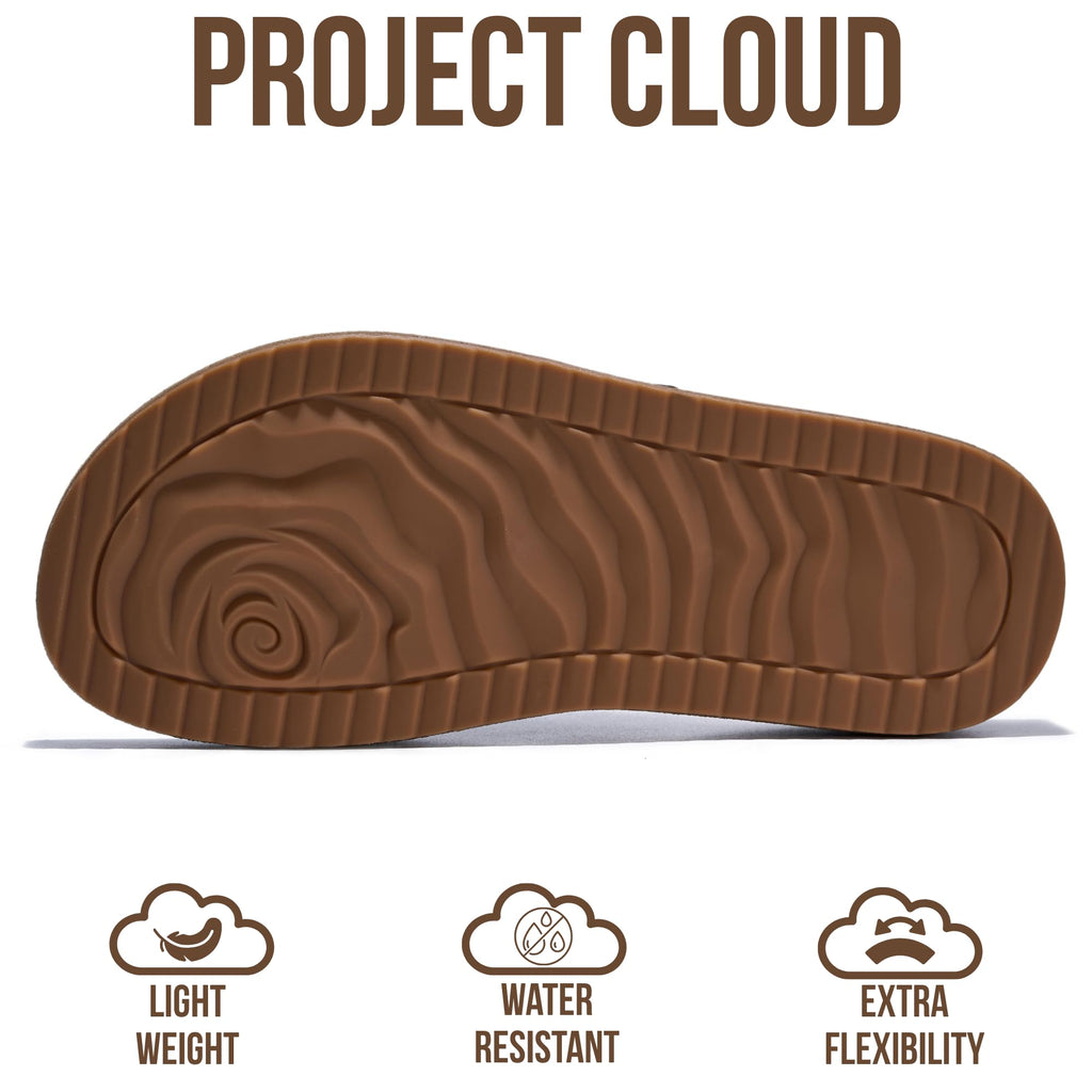 Project Cloud Platform Sandals Women - Eco-Crafted Leather Womens Summer Shoes with Lightweight Adjustable Buckle and Non-Slip Outsole Summer Sandals for Women 2026 (KRISTI,CREAM,9M)