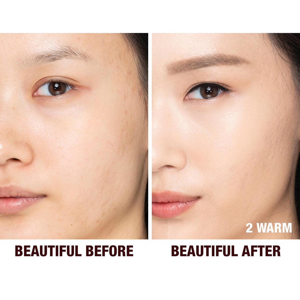 Charlotte Tilbury Beautiful Skin Medium Coverage Hydrating Foundation - Buildable Liquid Makeup for Instant Glow, Plumping Hydration & Lasting Skincare Benefits - 2 Warm