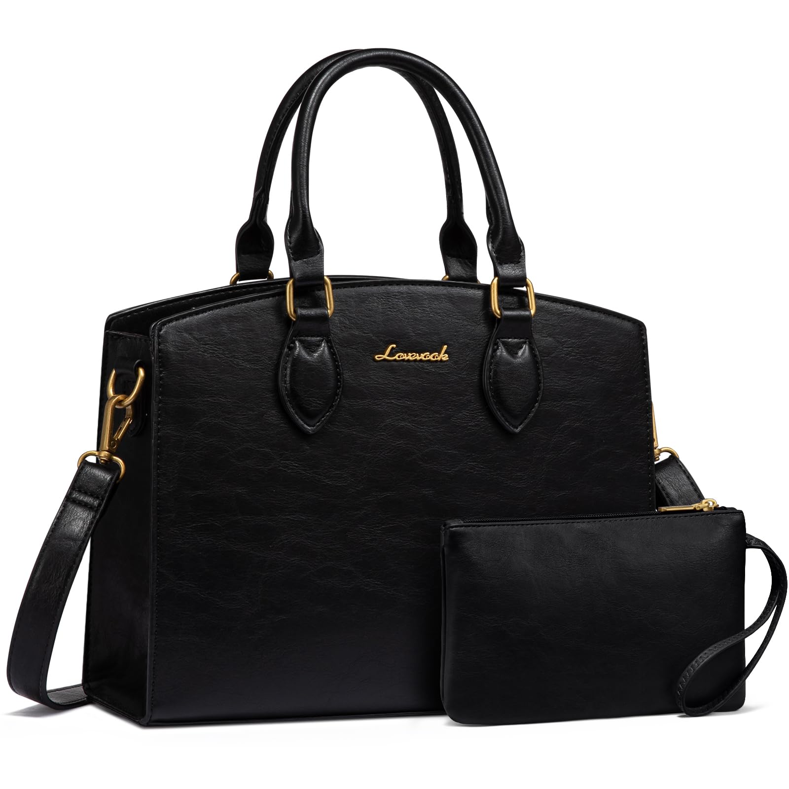 LOVEVOOK Purses and Handbags for Women, Vintage Tote Shoulder Bag Trendy, PU Leather Satchel Bag, Medium Ladies Hand Bag