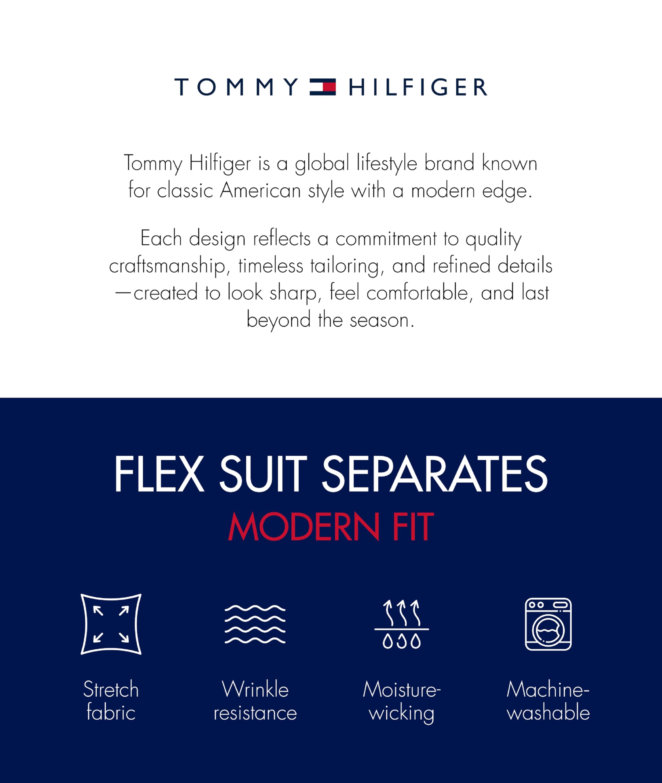 Tommy Hilfiger TH Flex Modern Fit Suit Separates Jacket, Blue, 38 Regular