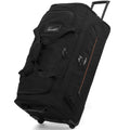 TONRUYN Large Rolling Duffle Bag with Wheels and Handle 85L 29 inch Travel Duffel Bag for Men Women with Shoe Compartment & Wet Pocket, 2 Wheeled Checked Luggage for Business Travel Long Trips, Black