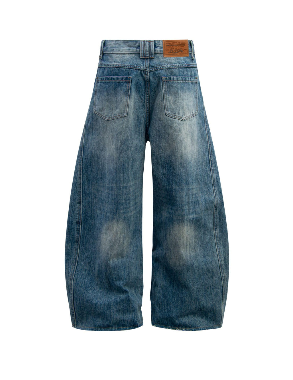 Aelfric Eden Baggy Barrel Jeans Wide Leg Denim Retro Washed Straight Leg Jeans Unisex Casual Y2k Streetwear Pants Trouser Blue 26