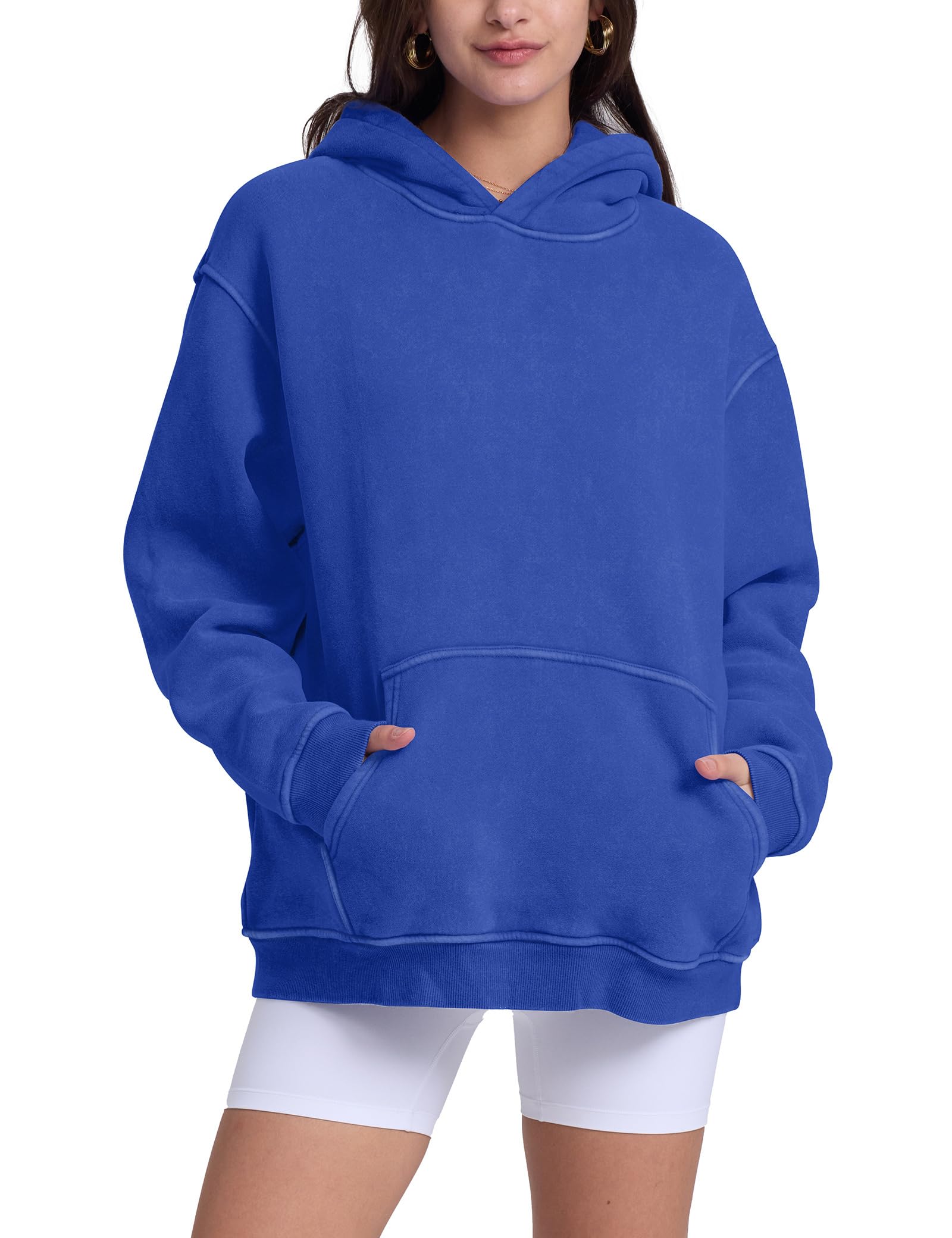 Hatant Oversized Hoodie Sweatshirts for Women Couples Heavyweight Hoodies Pullover Vintage Acid Wash Sweaters Hoodies with Pocket Women's Fashion Hoodies Sweatshirts 2026 Blue-S