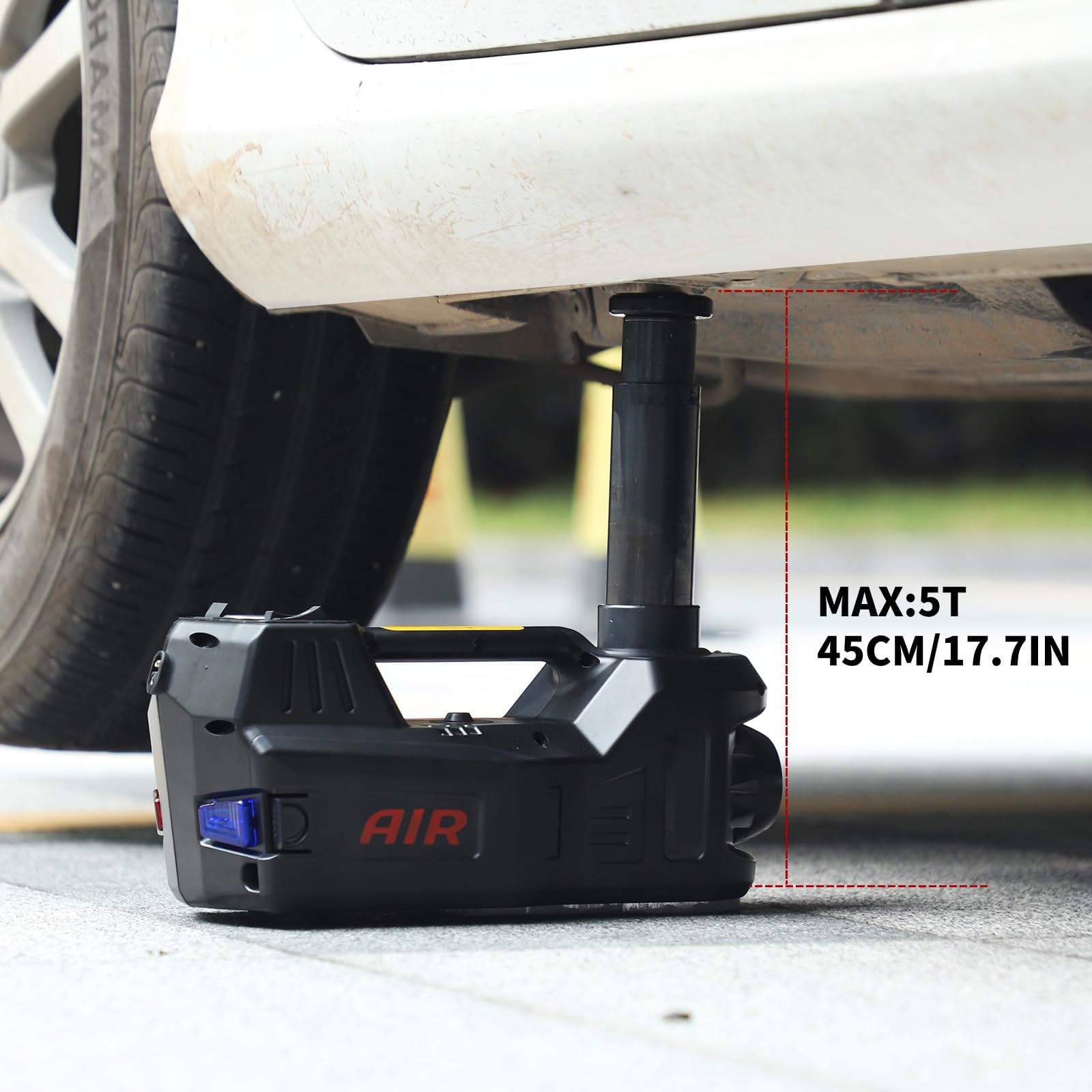 Electric Car Jack kit 5 Ton 12V Electric Floor Jack Lift for Vehicle, Electric Hydraulic Jack Auto Repair Tool Set with Built-in Inflator and Impact Wrench for SUV Sedan Truck Tire Change