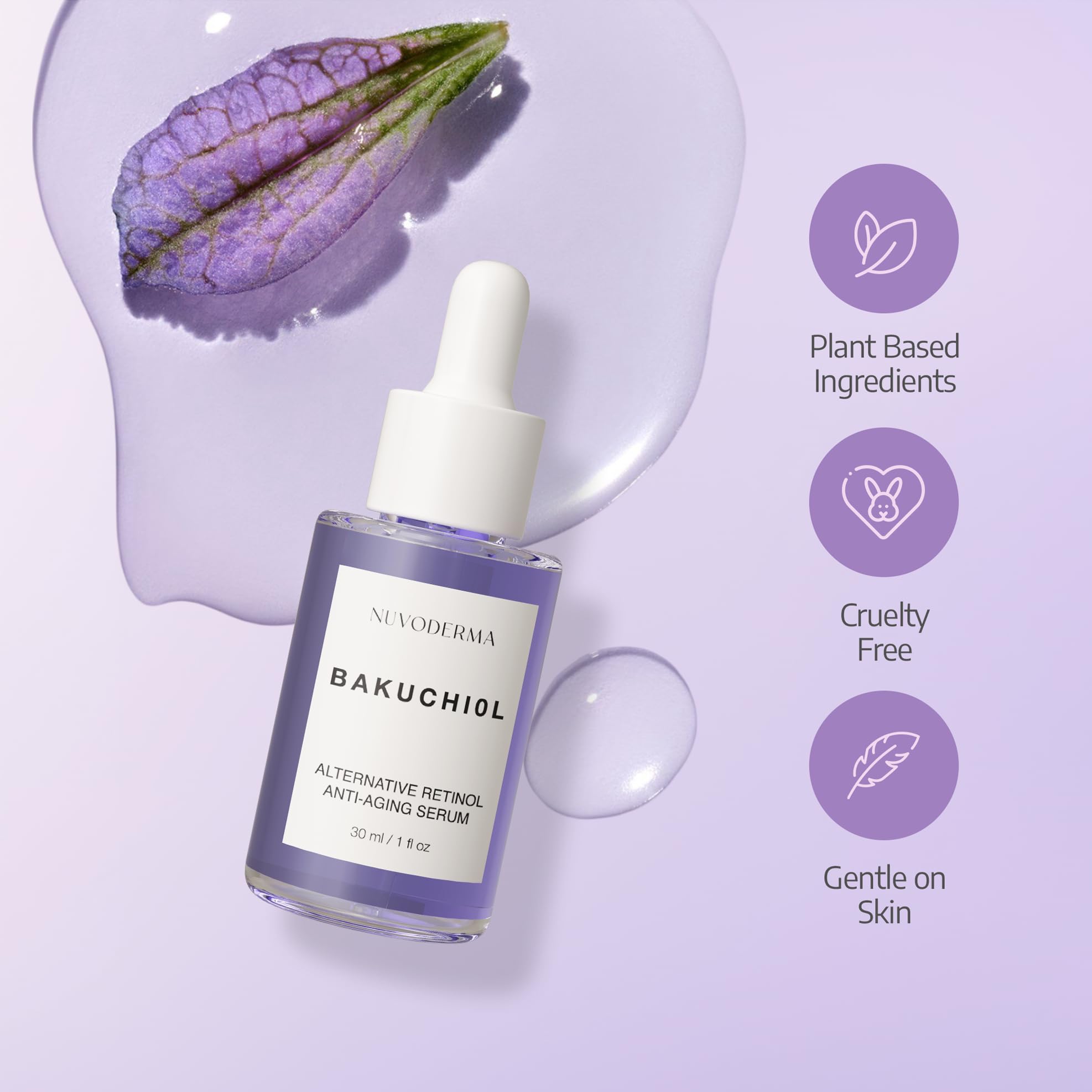 Bakuchiol Face Serum – Bakuchiol Retinol Alternative – Organic Bakuchiol Serum with Collagen and Peptides – Natural Anti-Aging Serum for Fine Lines, Wrinkles, Dark Circles