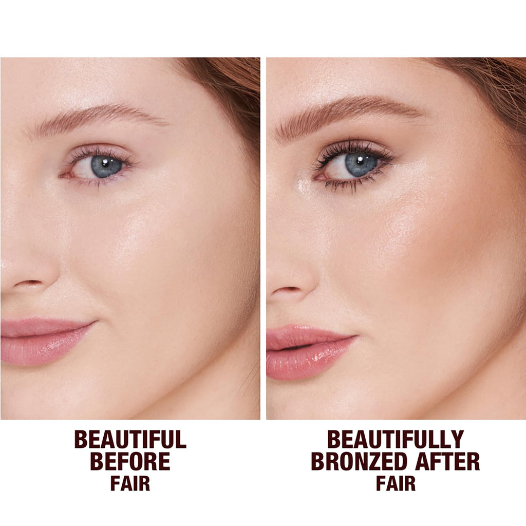 Charlotte Tilbury Beautiful Skin Face Makeup & Body Cream Bronzer - Hydrating Hyaluronic Acid & Pro Vitamin D3 to Blur for a Sun-Kissed Glow - Up to 16Hr Wear, Sweat & Humidity Proof - 1 Fair