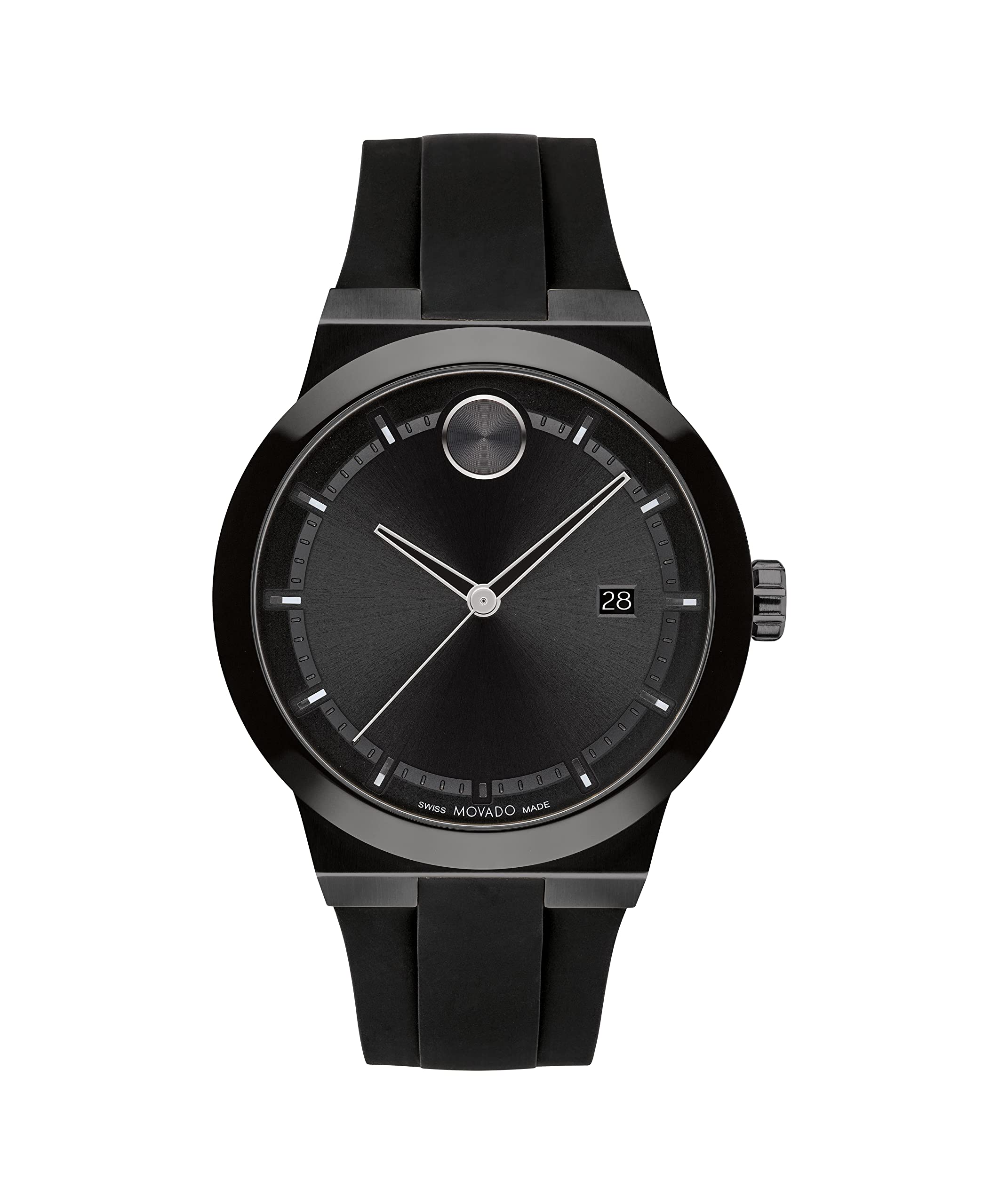 Movado Bold Fusion Men's Luxury Quartz Watch - Swiss Movement, Silicone Strap, Water Resistance 50 Meters (5ATM) - Classic Timepiece - Gift for Him - 42mm