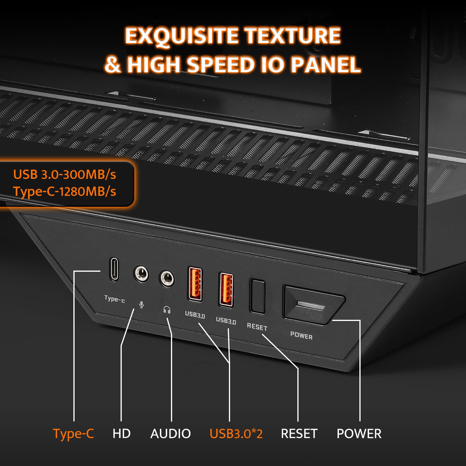darkFlash Full-Tower ATX Gaming PC Case, Back Plug-in Motherboard, Vertical GPU Mounting, Dual-Chamber, Panoramic Glass, Up to 2 x 360mm Radiators, RTX 40 Compatible(DY470) (4 PWM ARGB Fans, Black)