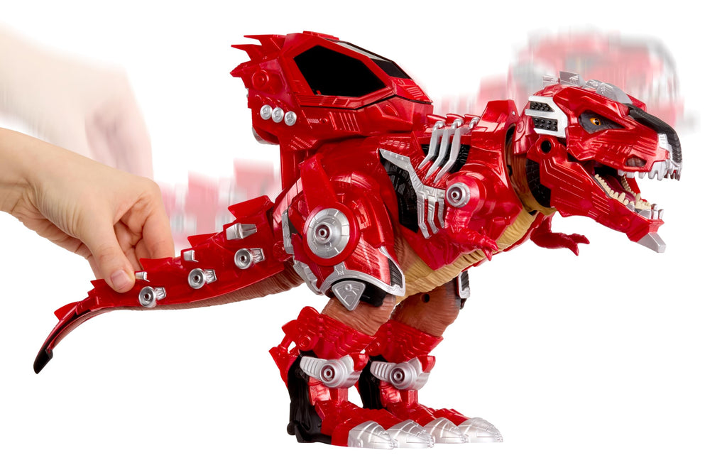 Armorsaurs Armor-Up T-Rex Dinosaur Ajax Toy Figure with 7 Removable Armor Pieces, Tail-Triggered Chomp, Pilot Pod Compatible, 8.7" Hx17.9 L, Kids, Boys, Girls, Ages 6+