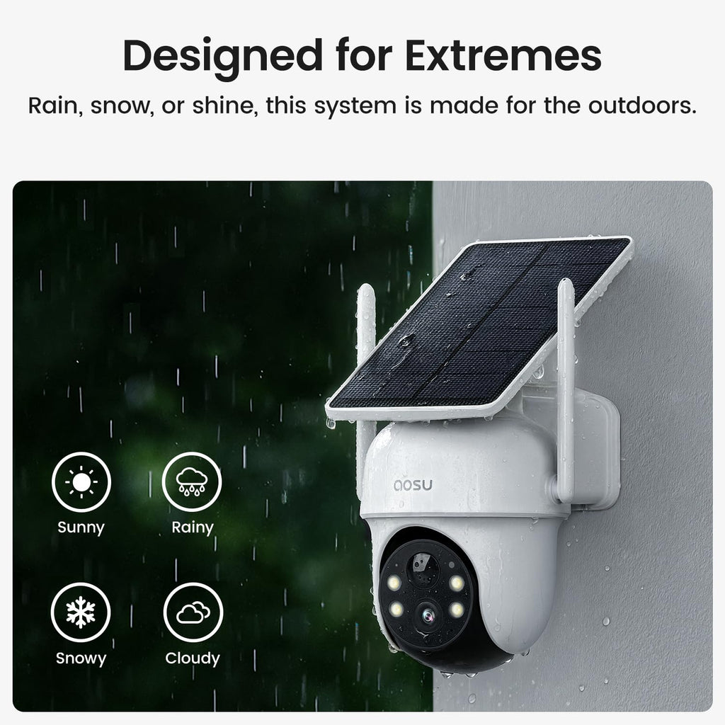 aosu Security Cameras Wireless Outdoor, 6-Cam Kit, No Subscription, aosuBase Expandable to 1TB (32GB Built-in), 5MP Solar Camera Wireless Outdoor, 360° Pan & Tilt, Human Auto Tracking, Easy Setup