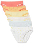 Amazon Essentials Women's Breathable Cotton Bikini Brief Underwear with Full Coverage, Pack of 6, Lemon/Multicolor/Pineapple/Stripe, Large
