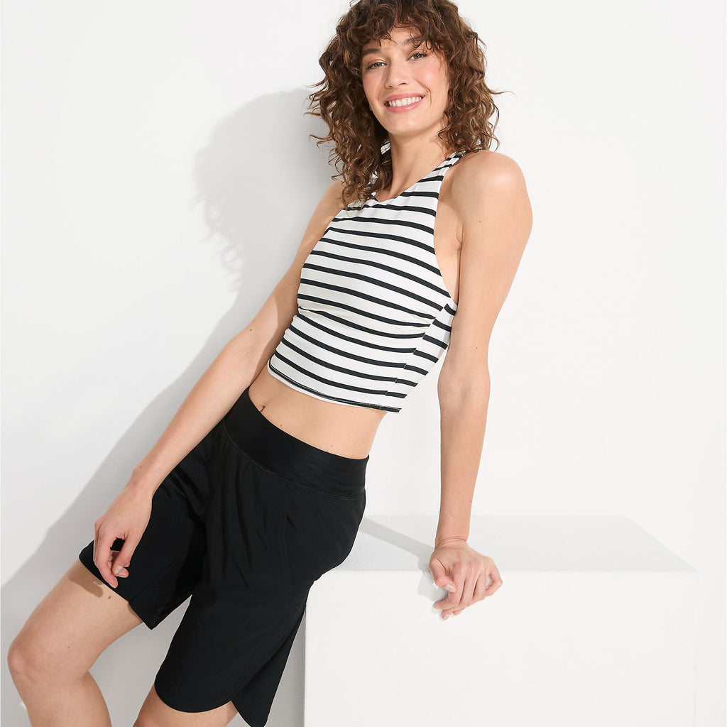 Lands' End Womens Sunshade UPF 50 9 Inch Board Shorts with Panty Black Petite 0