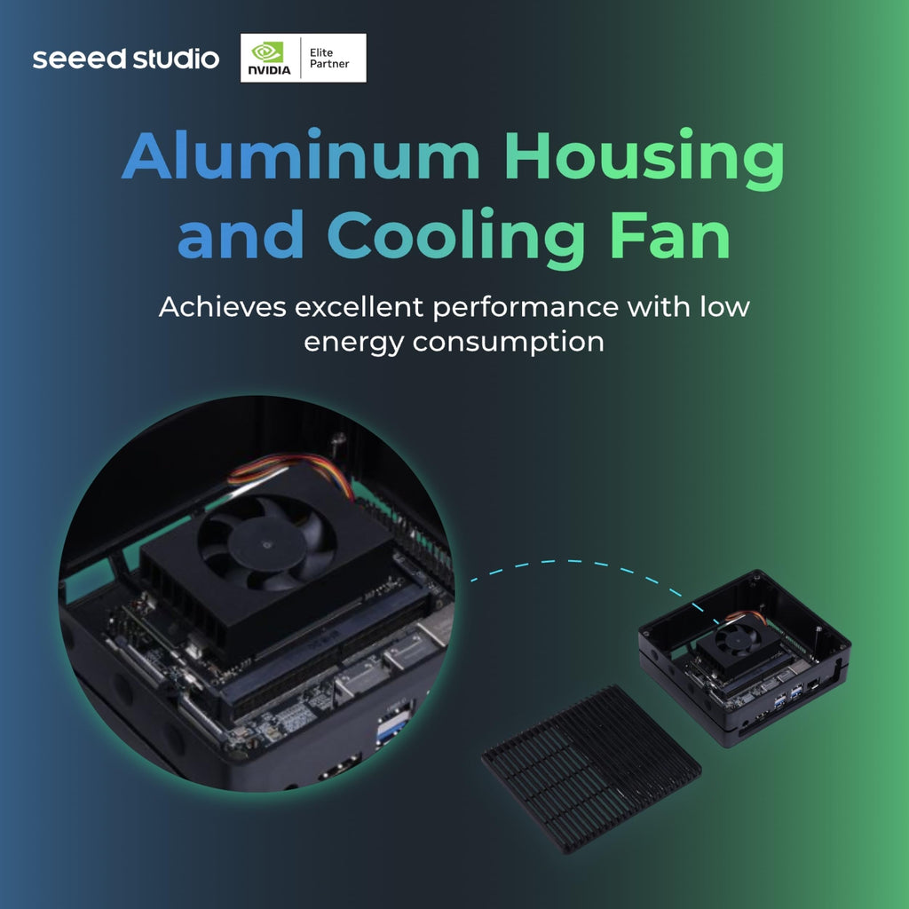 seeed studio NVIDIA Jetson Orin NX 16GB Edge AI Device - reComputer J4012, 4xUSB 3.2, M.2 Key E & Key M Slot, Pre-Installed Jetpack System with NVIDIA Jetpack on 128GB NVMe SSD