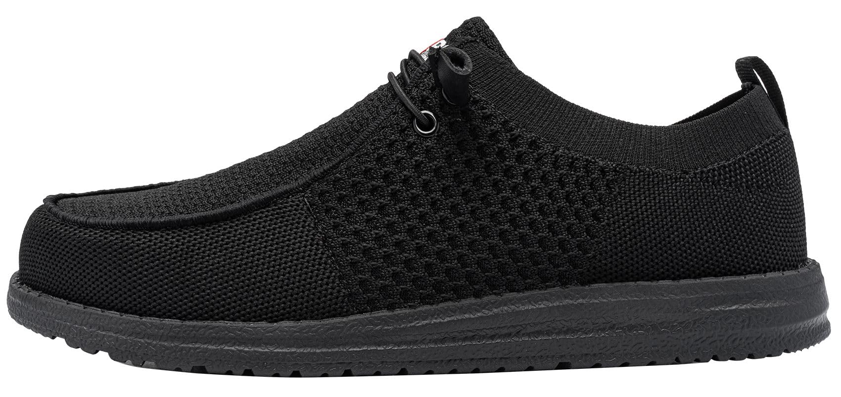 LARNMERN Wide Steel Toe Slip On Shoes Women Loafers Lightweight Comfortable Walking Safety Work Flats Sneakers(8.5 Women, Black)