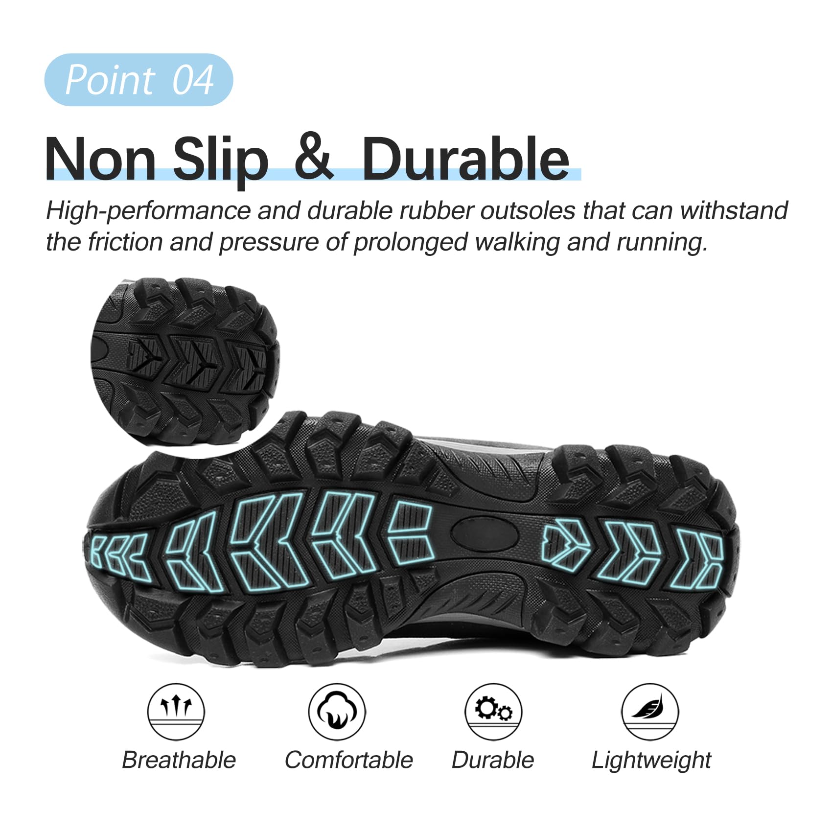 TRAILBLITZ Men's Hiking Shoes Fashion Walking Sneakers Outdoor Workout Footwear Non Slip Comfortable Lightweight Breathable Trekking Backpacking Trail Running(8.5 Men，BlackGray)
