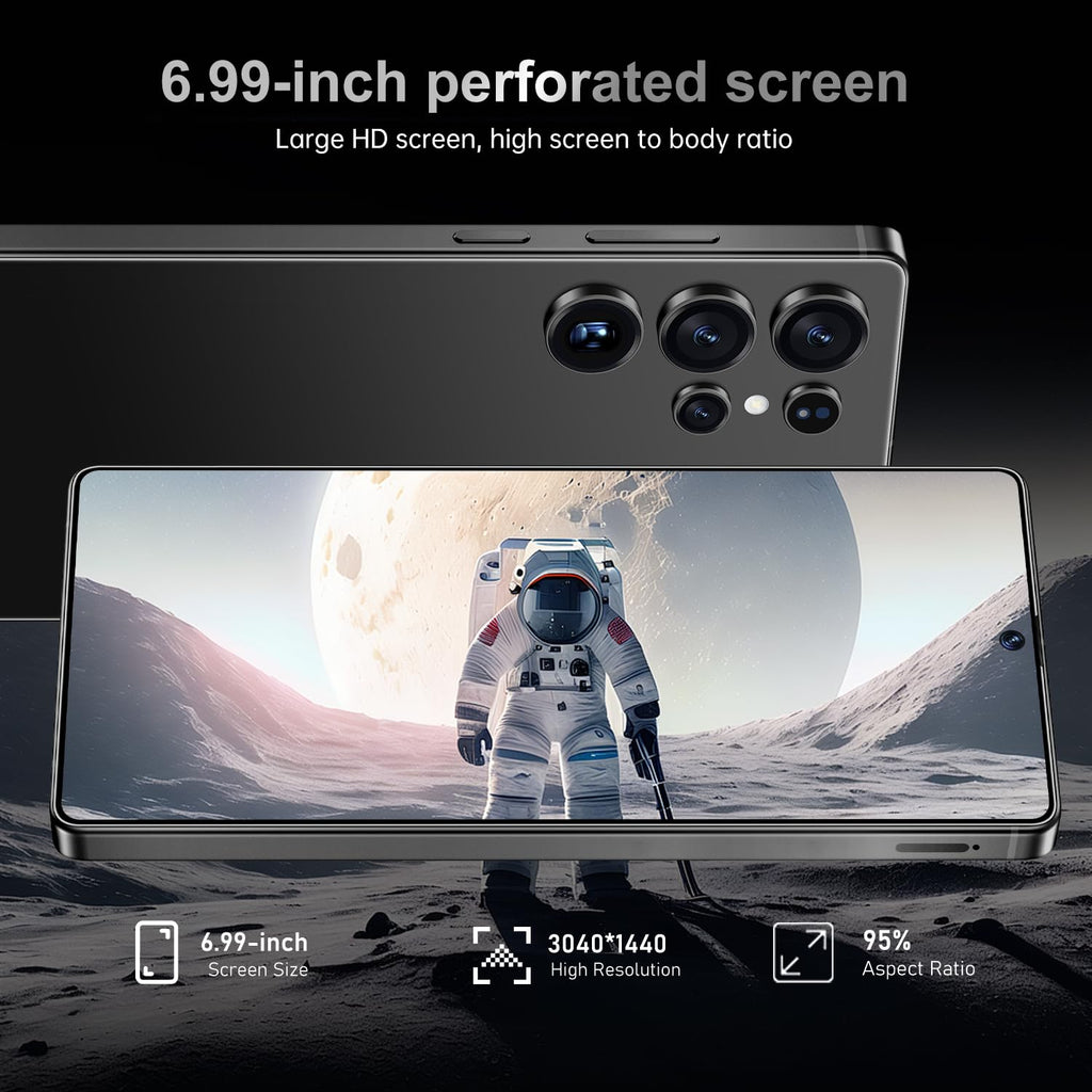 MMY I25 Ultra 5G Unlocked Smartphone,16GB+512GB Fully Cell Phone for Android 14, 6.99" Unlocked Cell Phone, 7000mAh, 68MP+108MP Dual Camera/Dual SIM/Fingerprint Lock/Face (Black)