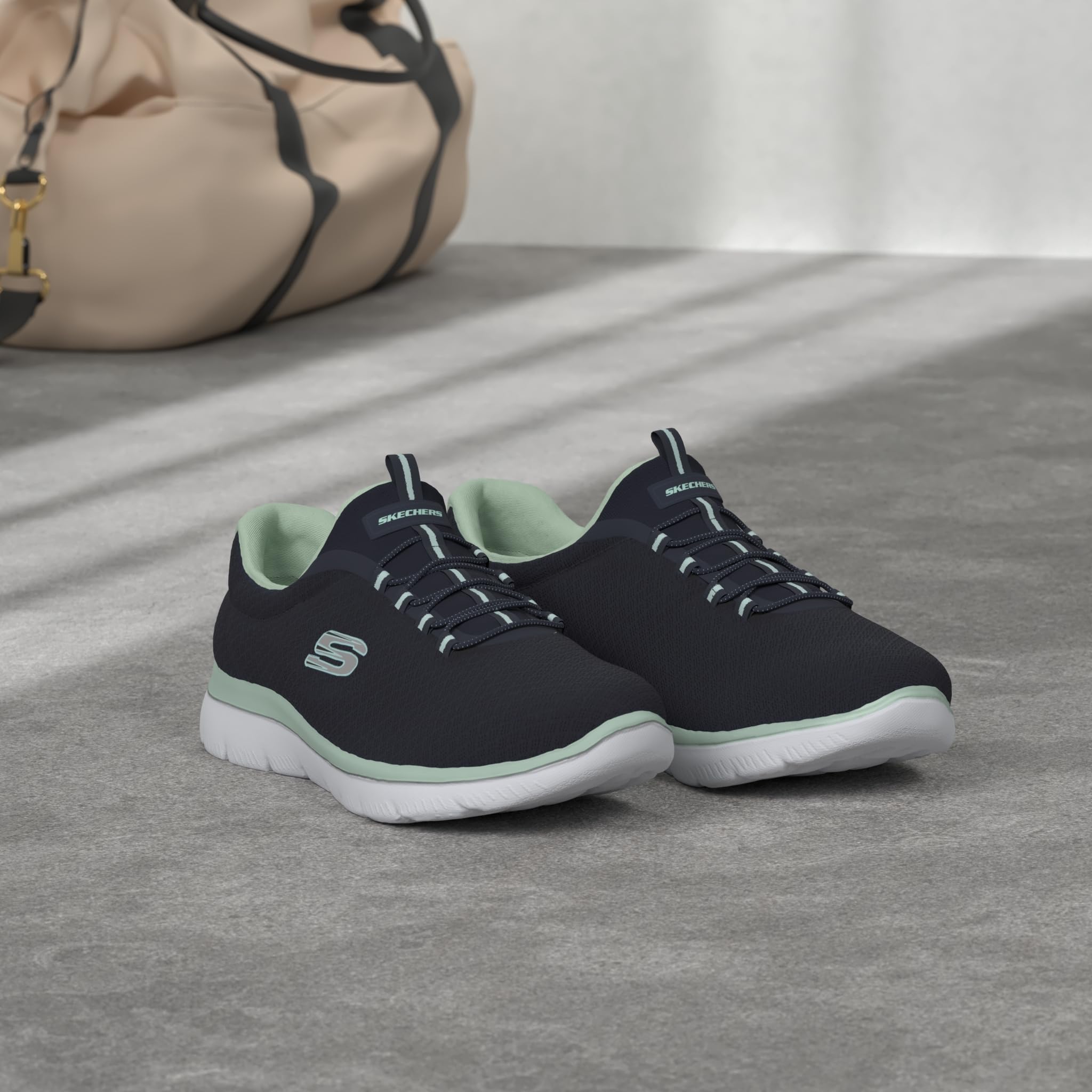Skechers Sport Women's Summits Sneaker,navy aqua,8.5 M US