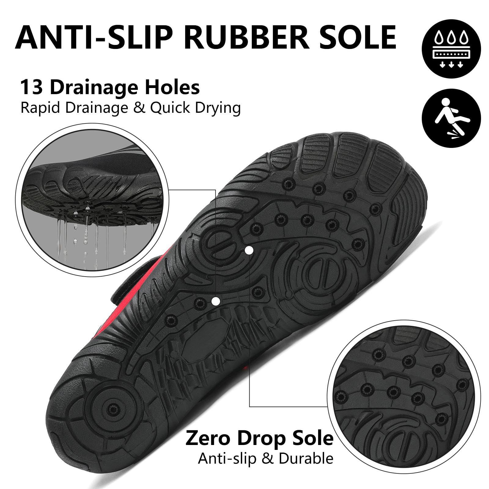 Mishansha Swimming Shoes for Women Breathabls Water Hiking Shoes Non-Slip Rafting Diving Aqua Yoga Dull Red-E0152 9.5 Women/7.5 Men