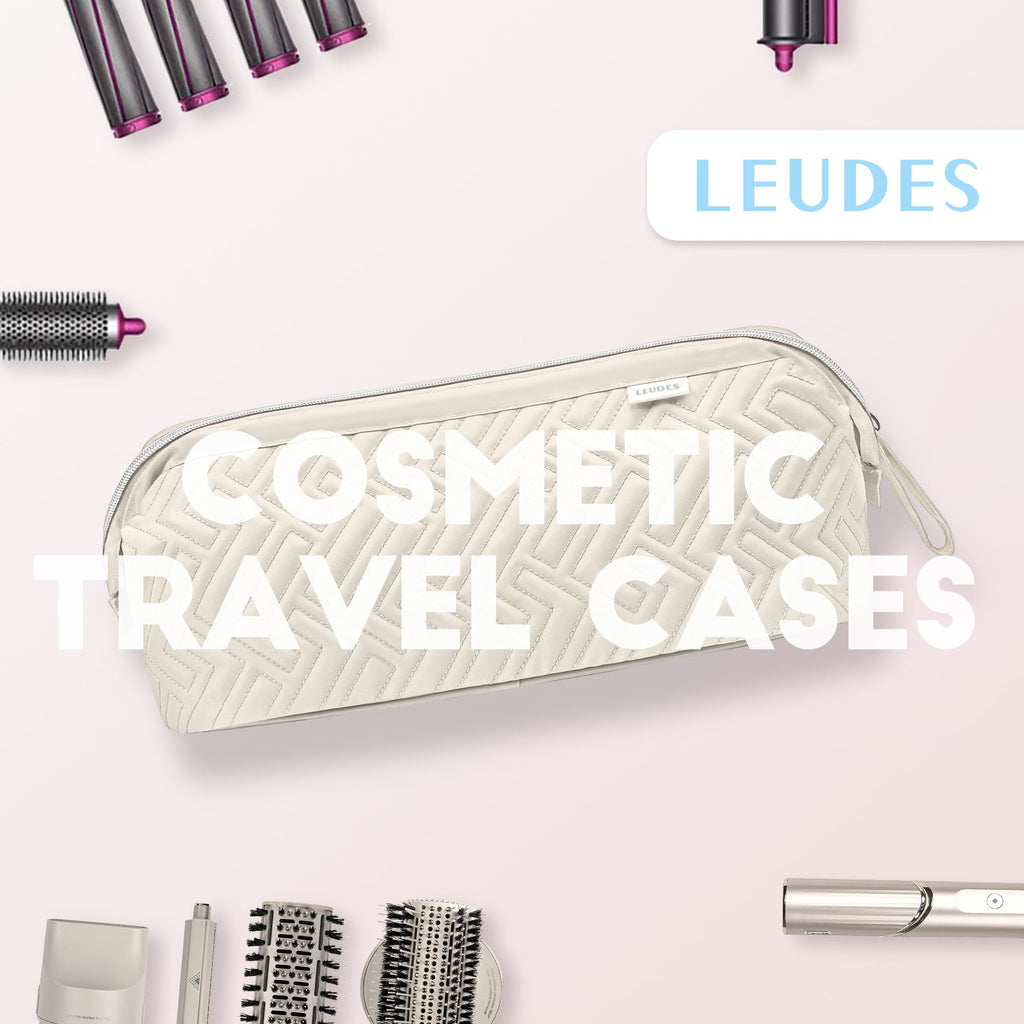 Leudes Hair Tools Travel Bag for Shark Flexstyle Carrying Case Portable Shark Hair Air Wrap Dryer Case Waterproof Dustproof Flat Curling Iron Travel Organizer (Beige)