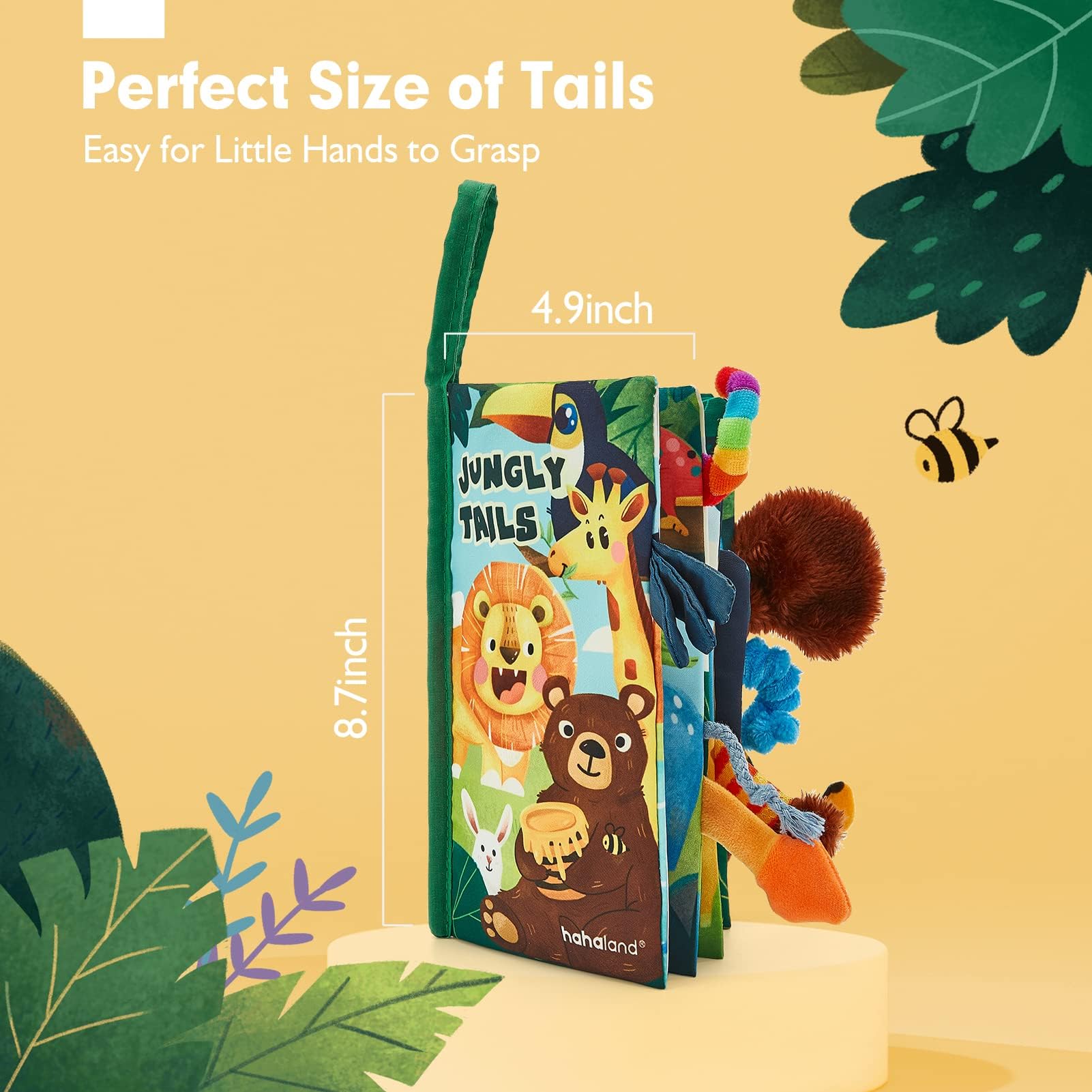 hahaland Baby Books 0-6 Months,Infant Tummy Time Toy Sensory Toys 6 to 12 Months Touch Feel Book Travel Toy Gifts for Boy Girl 0-3 Month Baby Shower Valentine Birthday Easter Basket Stuffers (Single)